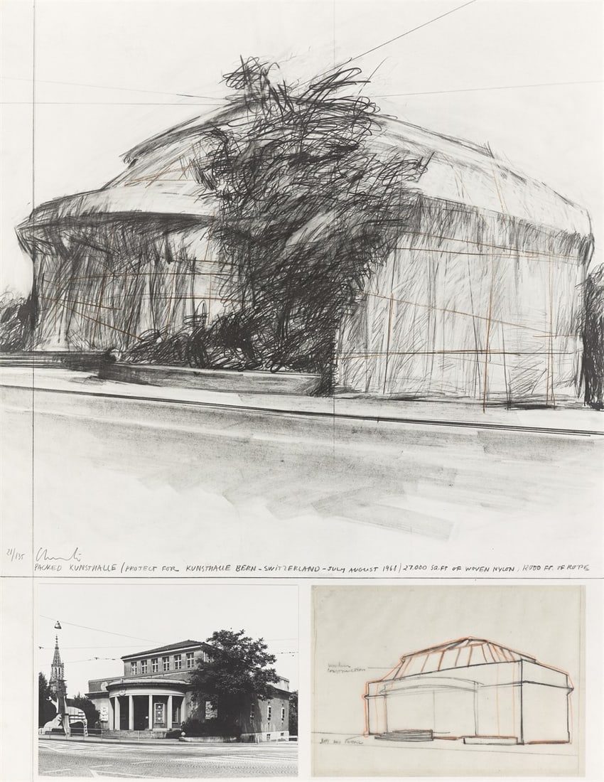 Christo and Jeanne-Claude. ”Packed Kunsthalle Bern, Project”. 1972 - 4