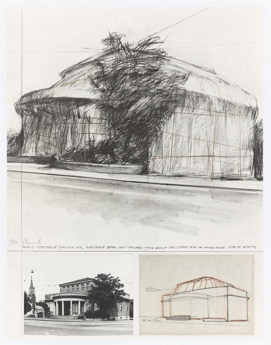 Christo and Jeanne-Claude. ”Packed Kunsthalle Bern, Project”. 1972 - 5