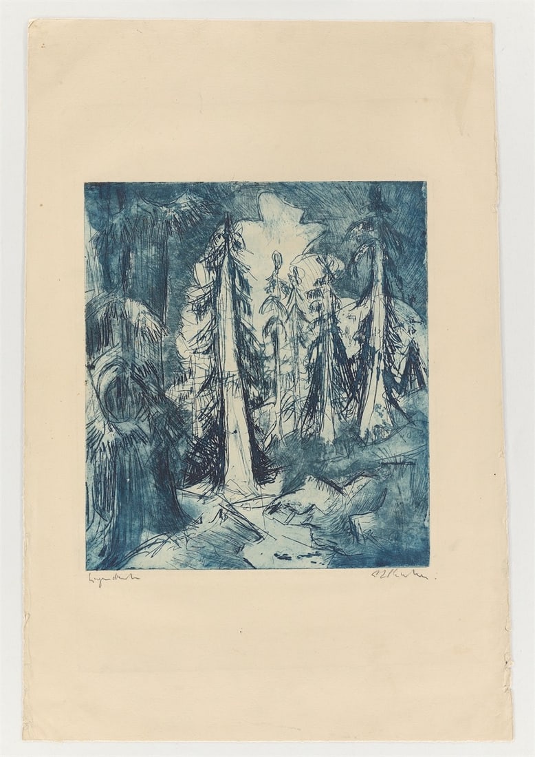 Ernst Ludwig Kirchner. ”Alpenweg mit Wettertannen”. 1919 - 2
