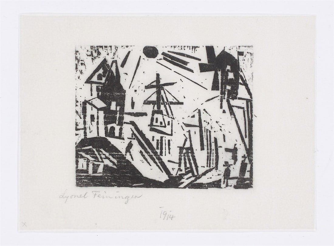 Lyonel Feininger. ”Hafen mit Leuchtturm, Sonne und Mühle”. 1919 - 2