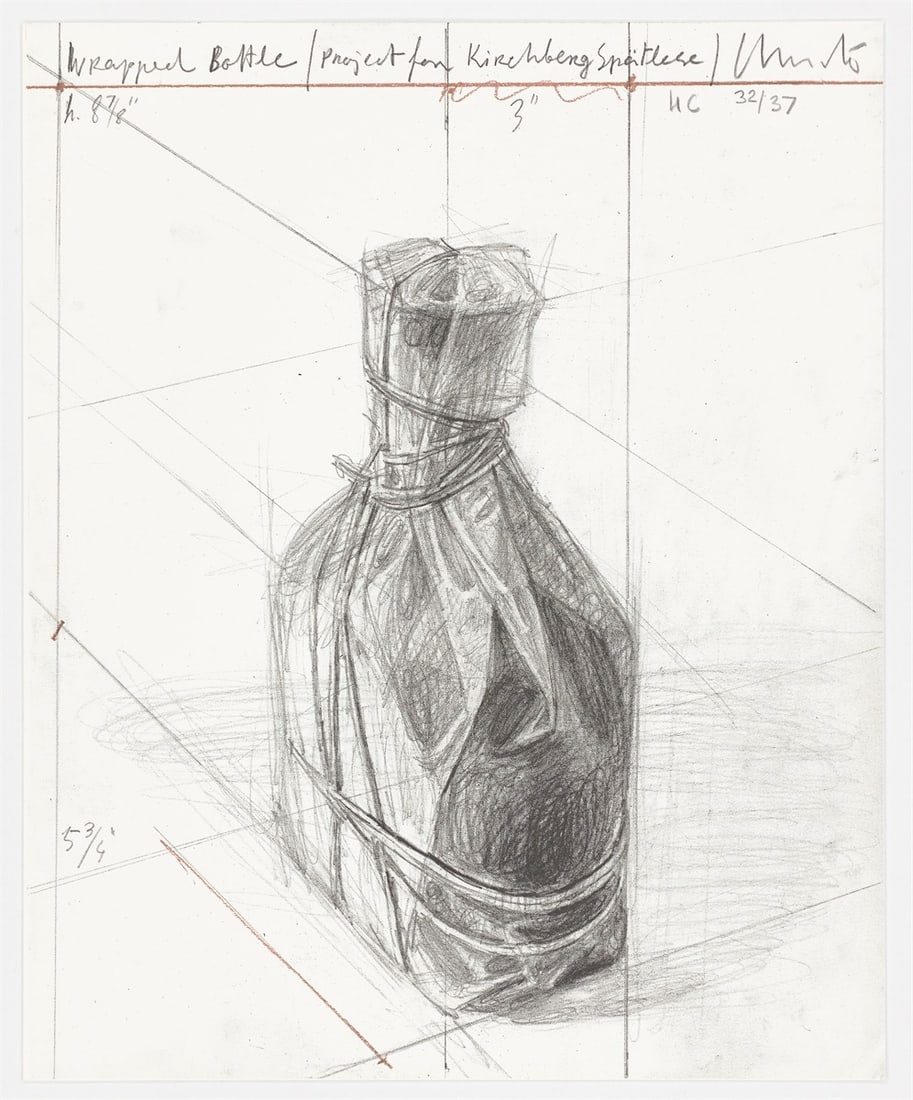 Christo and Jeanne-Claude. ”Wrapped Bottle”. 2002 - 2