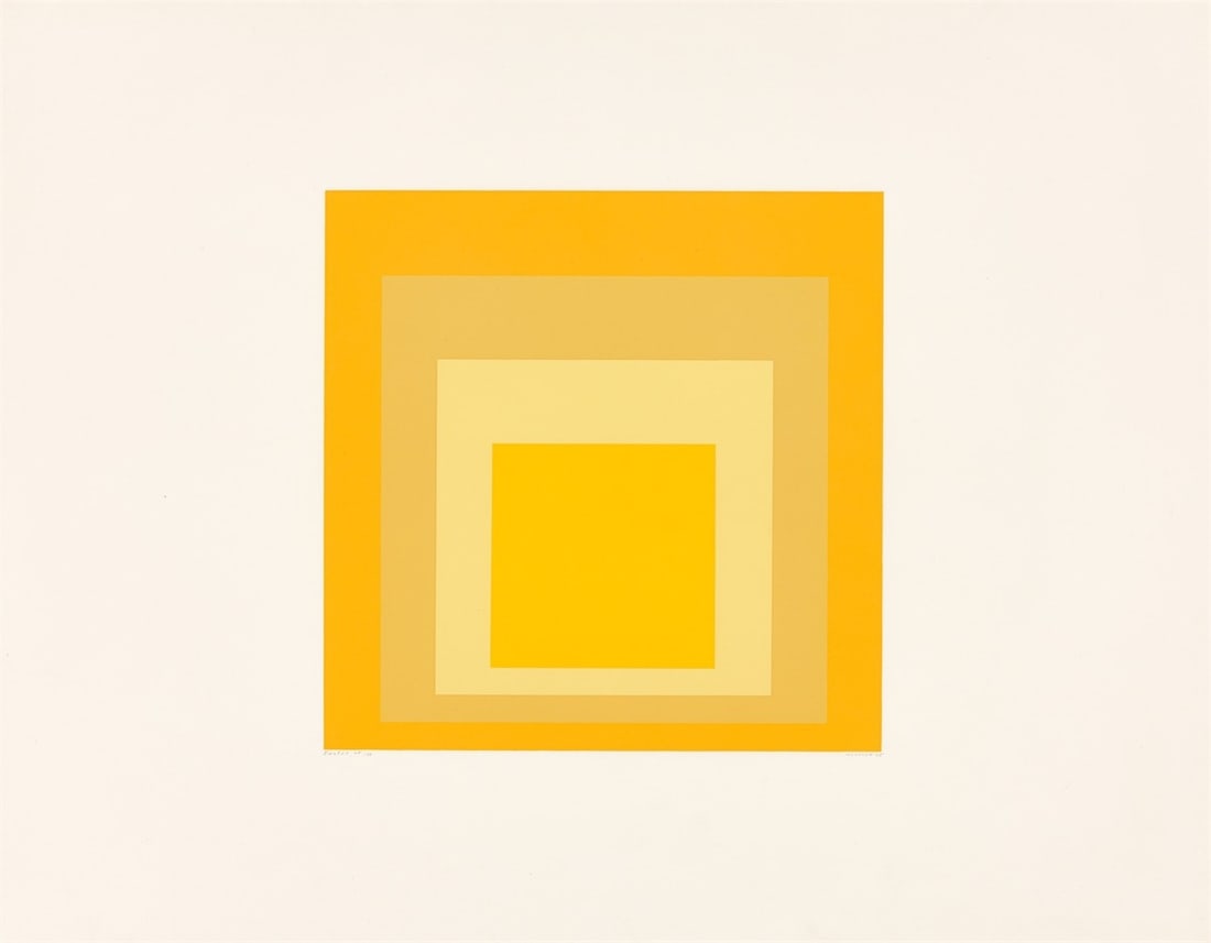Josef Albers. ”Easter”. 1965: Josef Albers (Bottrop 1888 – 1976 New Haven, Connecticut). ”Easter”. 1965 Colour silkscreen on light cardboard. 27,9 × 27,9 cm