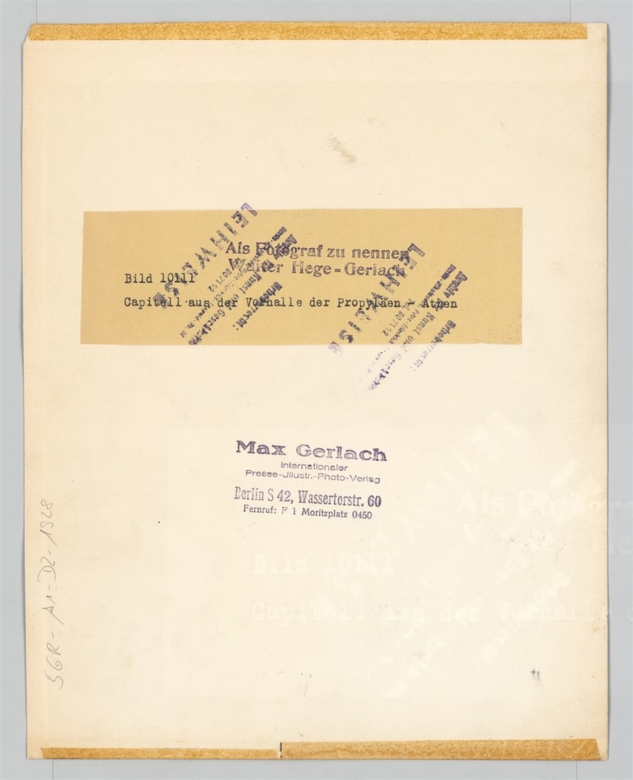 Walter Hege. Kapitell aus der Vorhalle der Propyläen - Athen. 1928/29 - 3