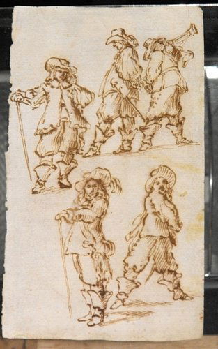 DUTCH SCHOOL: DUTCH SCHOOL 18th. Century, brown ink on paper. Mis: 90x165 mm (3.5”x6.5”)