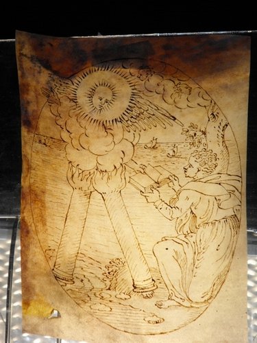 LOMBARD SCHOOL: Lombard school, brown ink on vellum, Mis:105x146 mm. (4.1"x5.7")