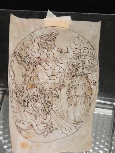 LOMBARD SCHOOL: Lombard school, brown ink on vellum, Mis:97x142 mm. (3.8"x5.6")