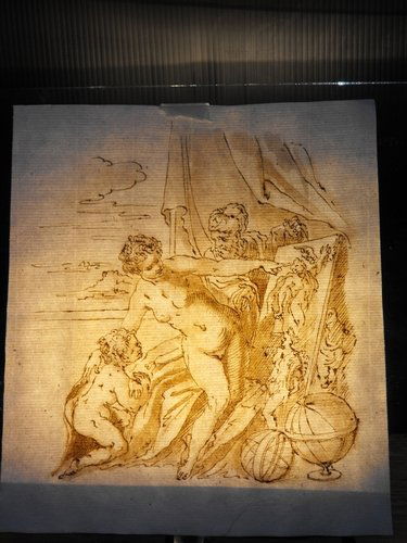 BERNARDINO CAMPI (Follower of): Bernardino Campi (Cremona 1522-1591)(follower of),watercolor and pen and brown ink on cream laid paper. mis:230x196 mm.(9.05"x7.71")