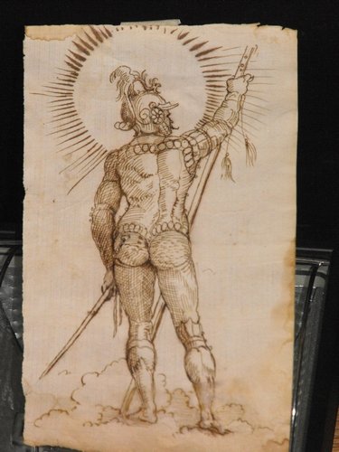TUSCANY SCHOOL, MASO FINIGUERRA (CIRCLE OF): Tuscany school, Maso Finiguerra(Firenze, 1426 – 1464)(circle of), brown inkon laid paper, mis:204x120 mm. (8.03"x4.72")