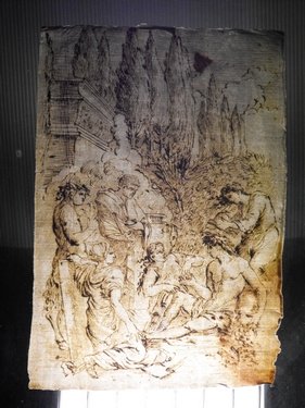 ROMAN SCHOOL OF 17th. C.: Roman school of 17th. century, ink on cream laid paper. Size:183x271 mm. (7.20"x10.66")