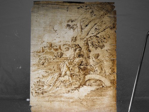 Italian School of 17Th. C.: Italian School of 17Th. Century, brown ink and watercolor on paper. Size: 230x170 mm.