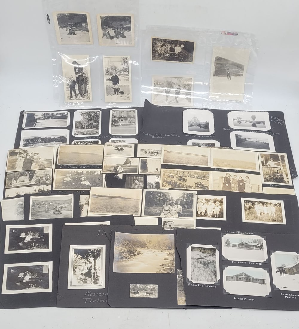 Loose Album Pages w Snapshots - Motorcycles Gardner Band Camps Snow Scenes Kids Juarez Mexico NY: Loose Album Pages w Snapshots - Motorcycles, Gardner Band Camps, Snow Scenes, Kids, Juarez Mexico, NY, Philadelphia, France+ - Photo sizes vary.