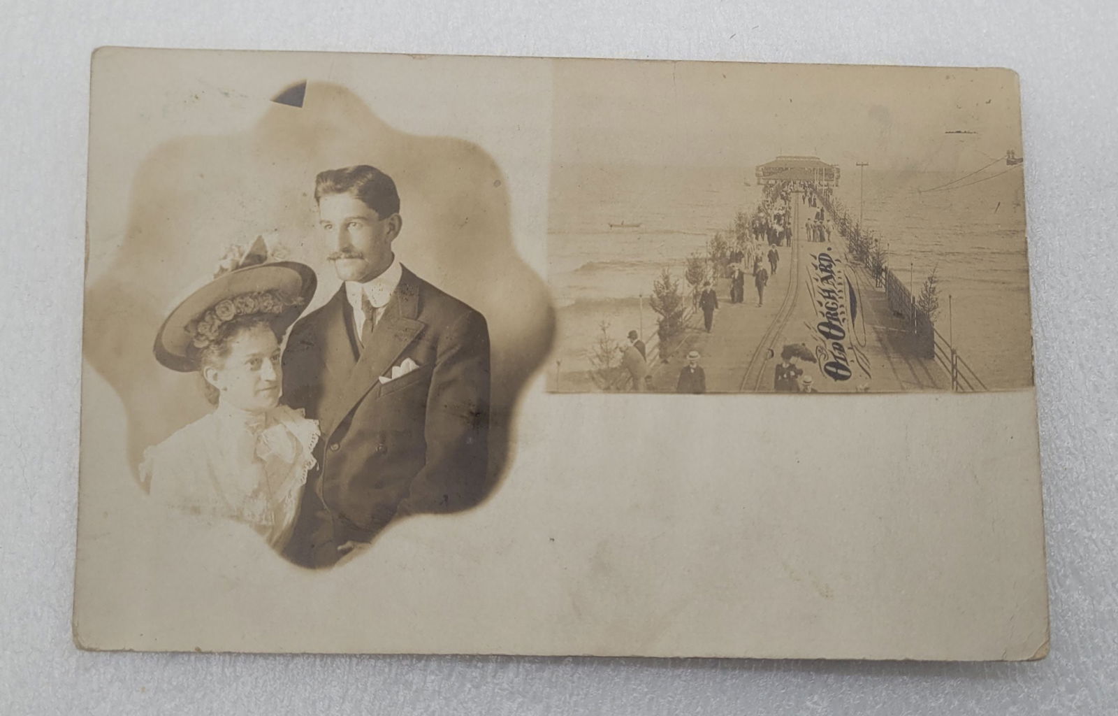 RPPC The Pier Old Orchard Beach Maine w Couple (1 of 5)