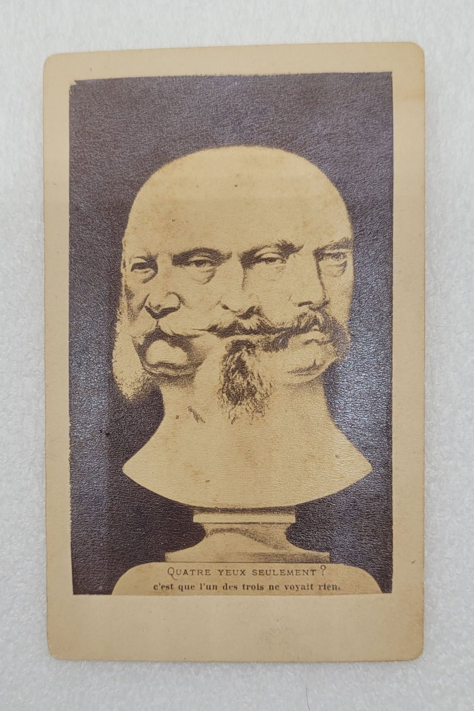 CDV Bust Napolean III Trick Imagery Only Four Eyes? Because one of the three didn't see a thing: CDV Bust Napolean III Trick Imagery Only Four Eyes? Because one of the three didn't see a thing - 2.5" by 4".