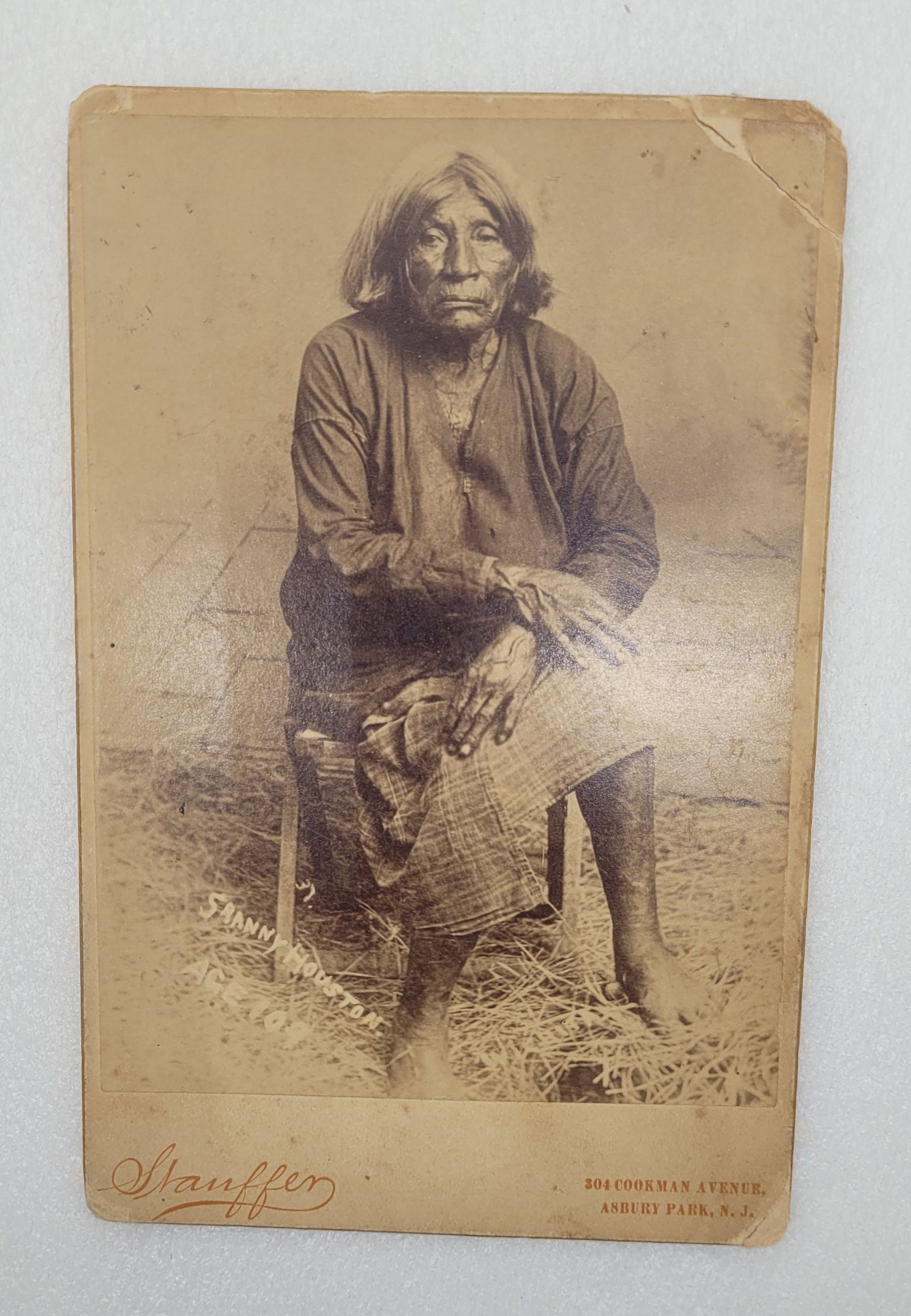 Cabinet Card of Granny Houston Age 109 Stauffer Asbury Park: Cabinet Card of Granny Houston Age 109 Stauffer Asbury Park - 4.25" by 6.5".