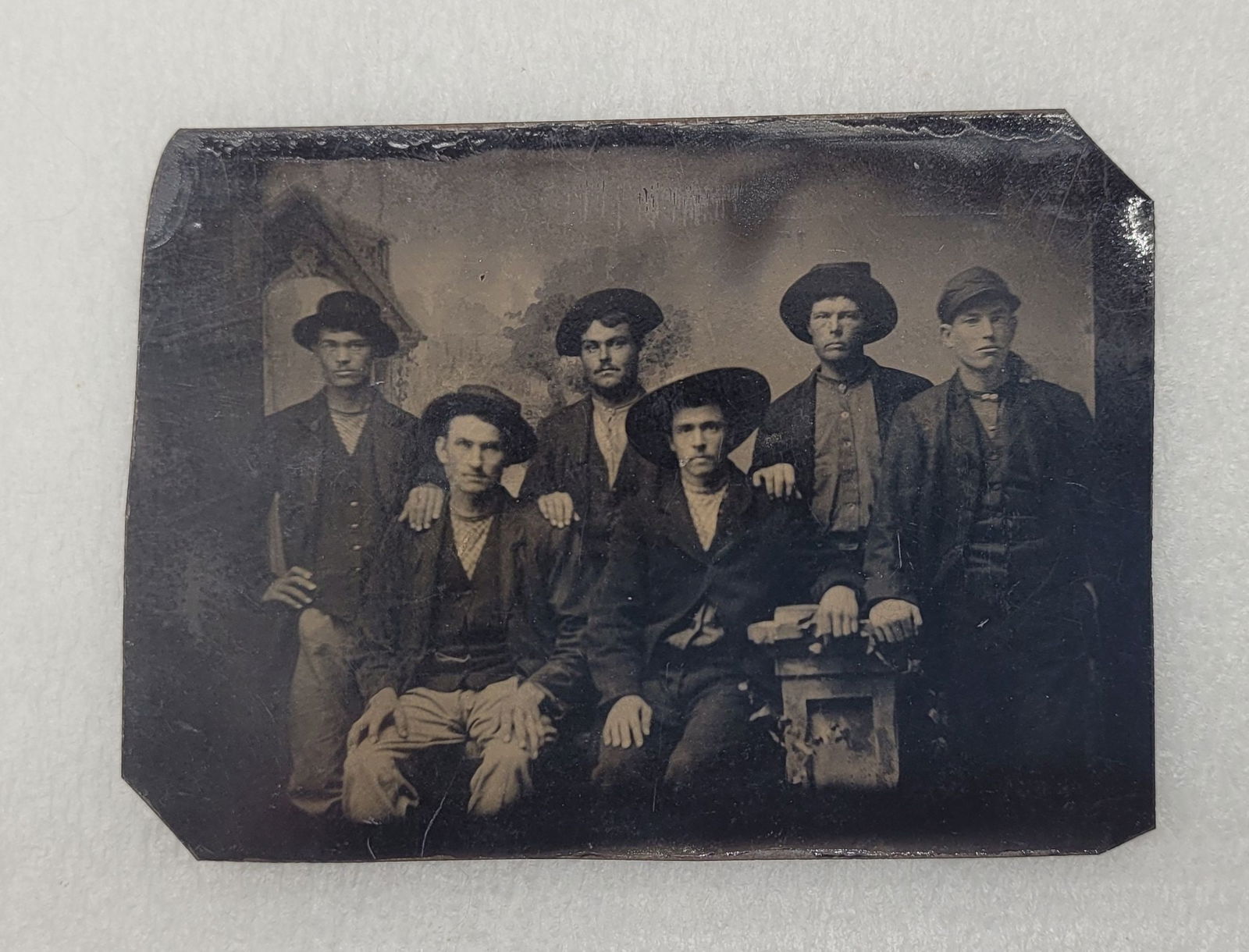 Tintype of 6 Men In Cowboy Hats (1 of 4)