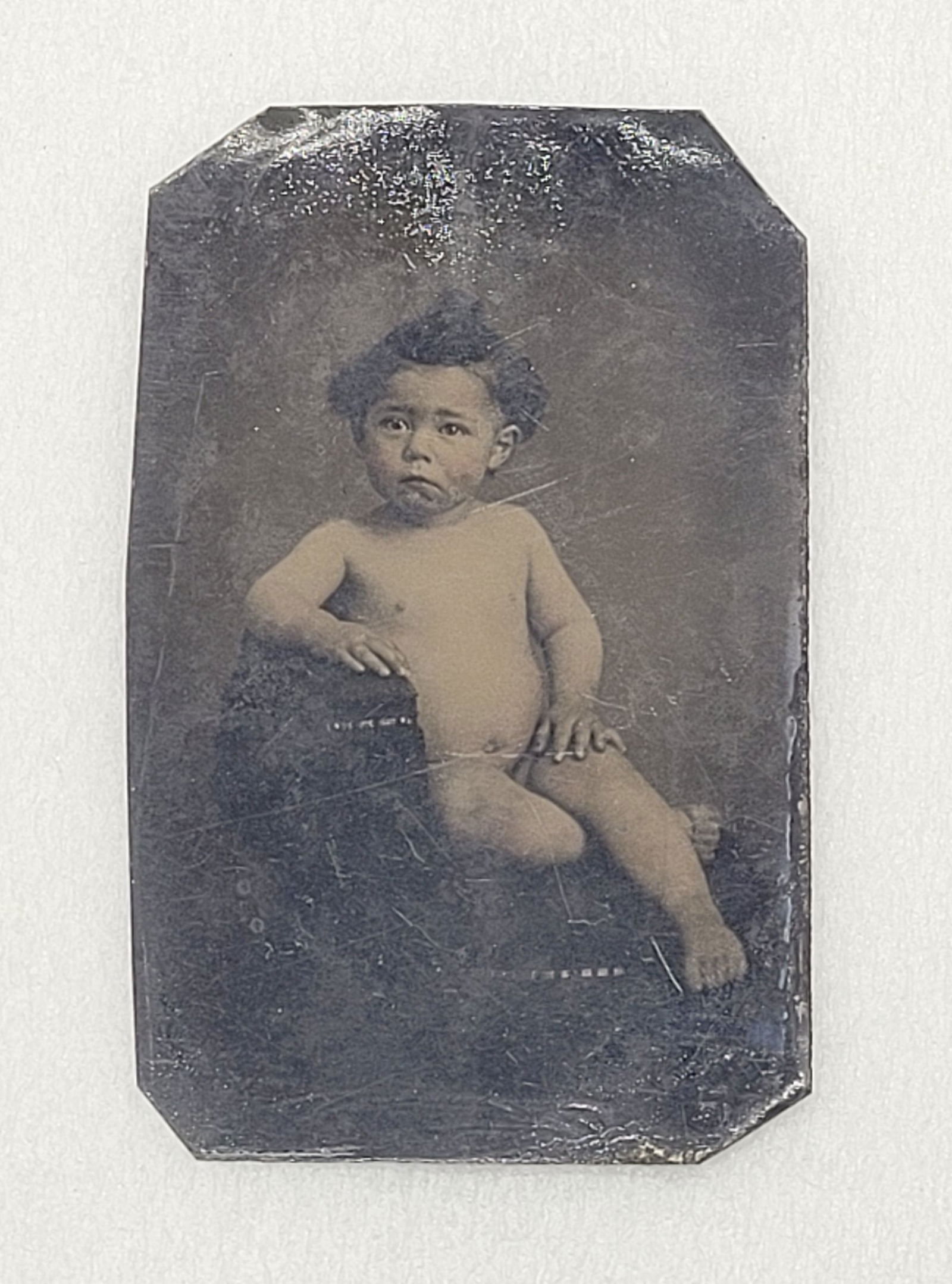 Tintype of Cute Baby On Chair (1 of 4)