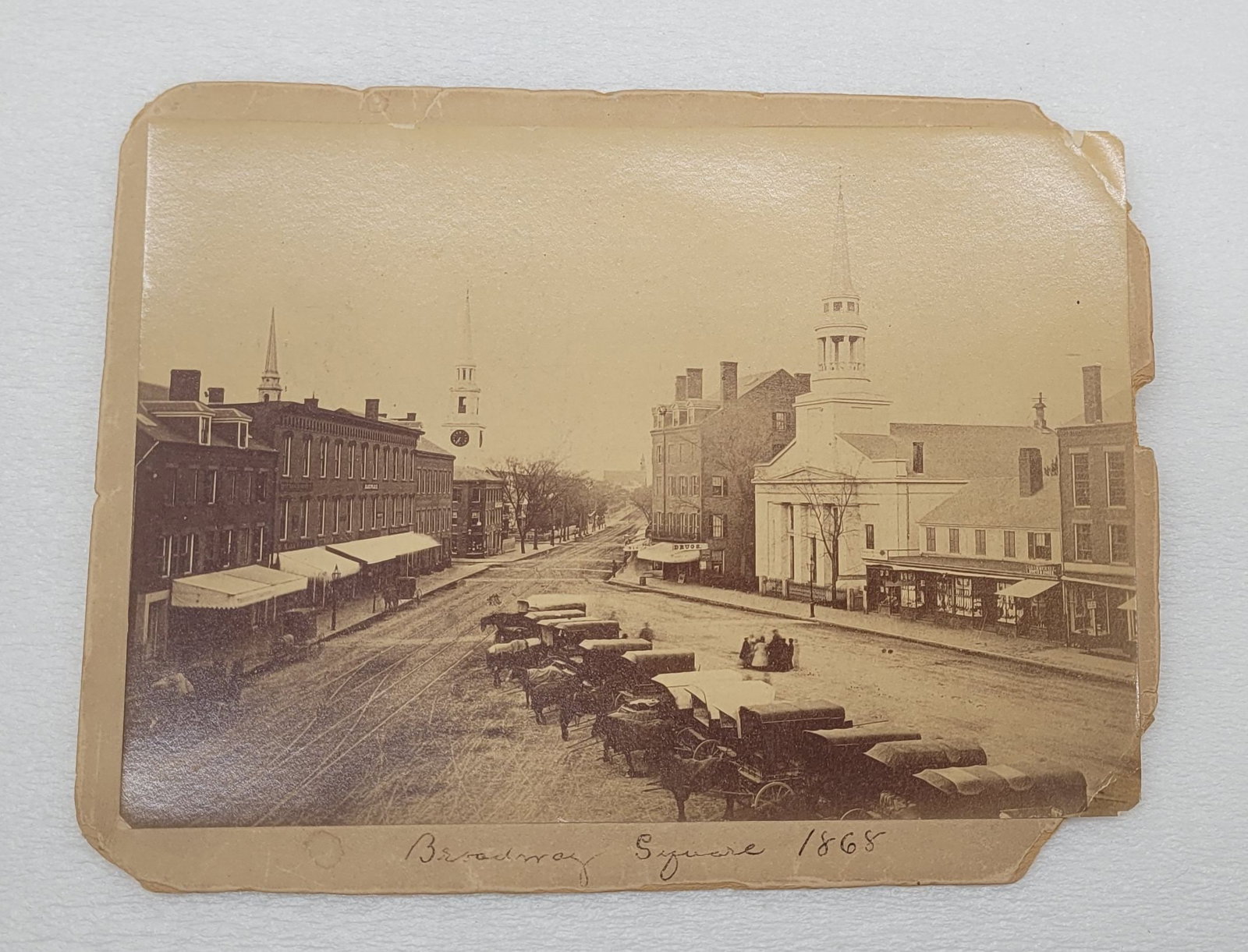 Chelsea MA Broadway Square 1868 Photo On Board: Chelsea, MA Broadway Square 1868 Photo On Board - 6.5" by 8.5".