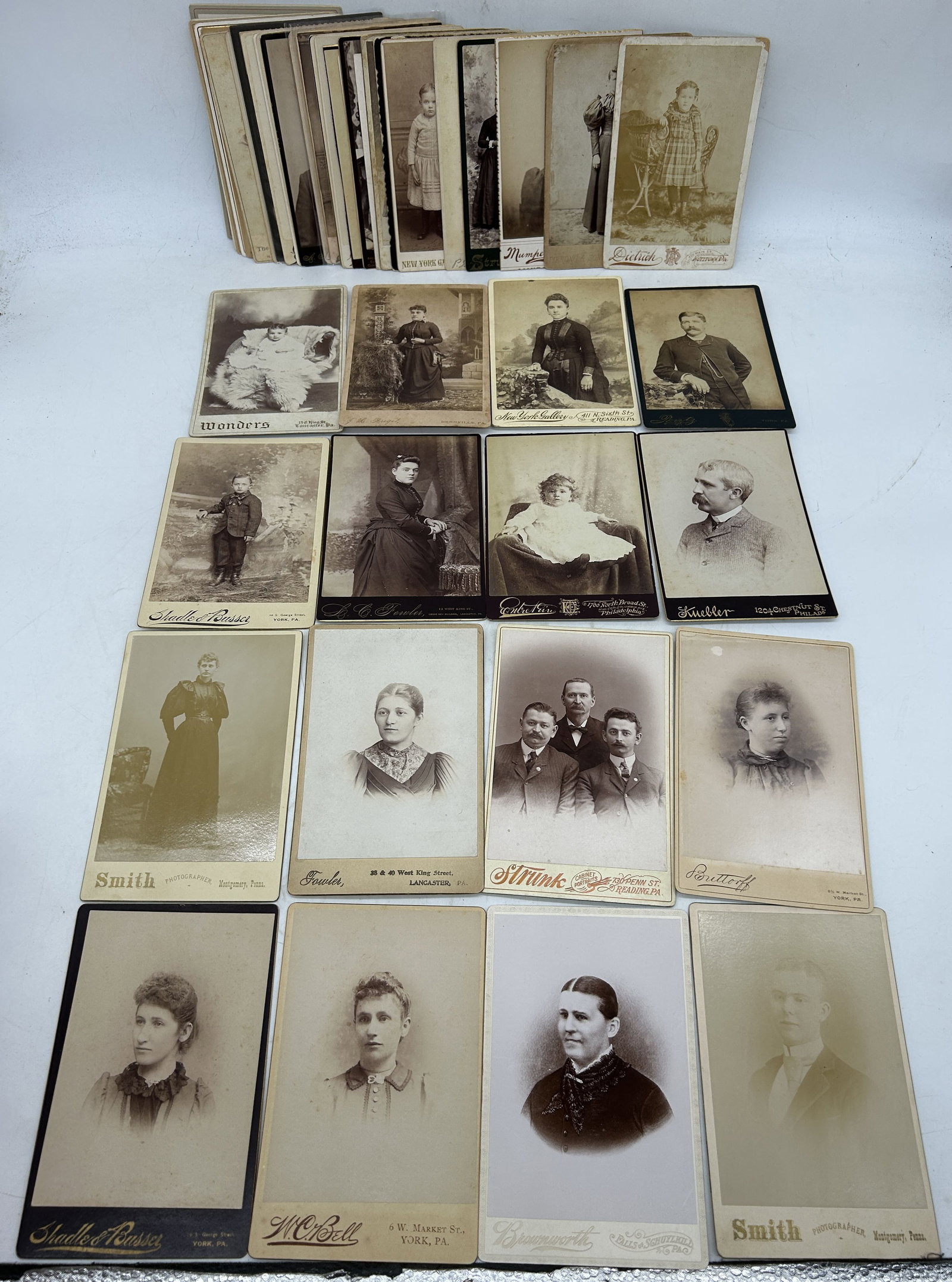 Cabinet Cards (40+) Pennsylvania Photographers: Cabinet Cards (40+) Pennsylvania Photographers - 4.25" by 6.5"