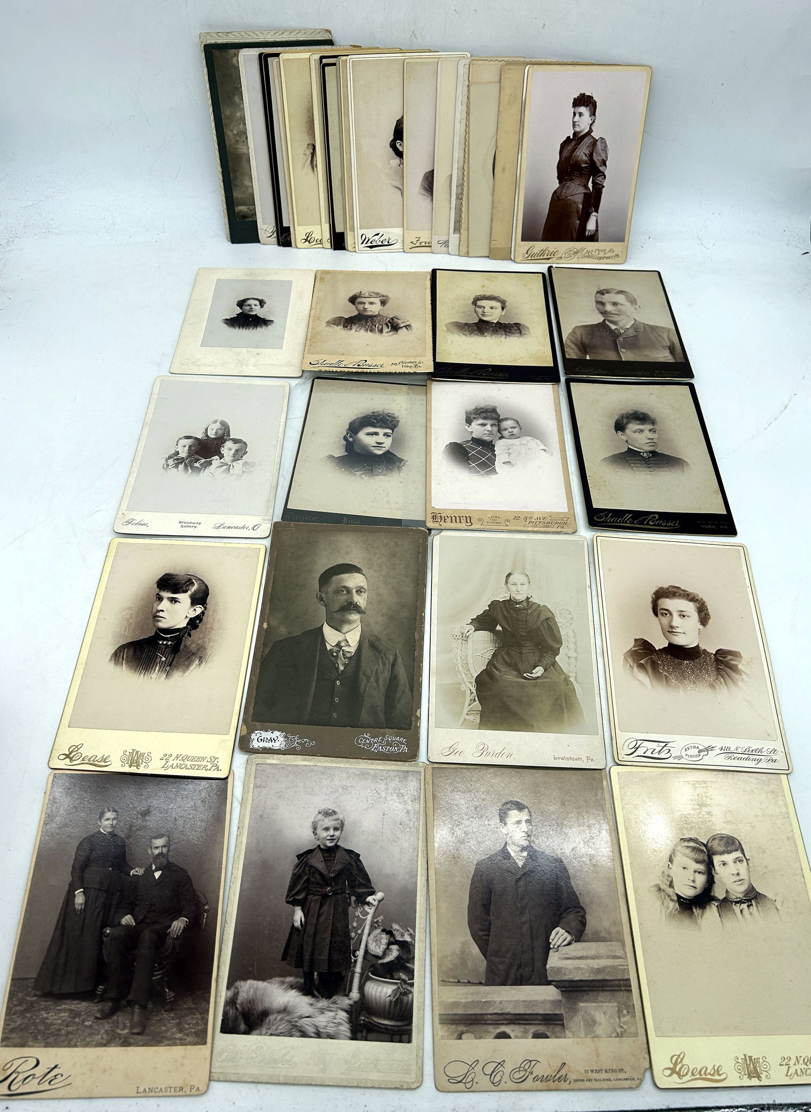 Cabinet Cards (40+) Pennsylvania Photographers: Cabinet Cards (40+) Pennsylvania Photographers - 4.25" by 6.5"