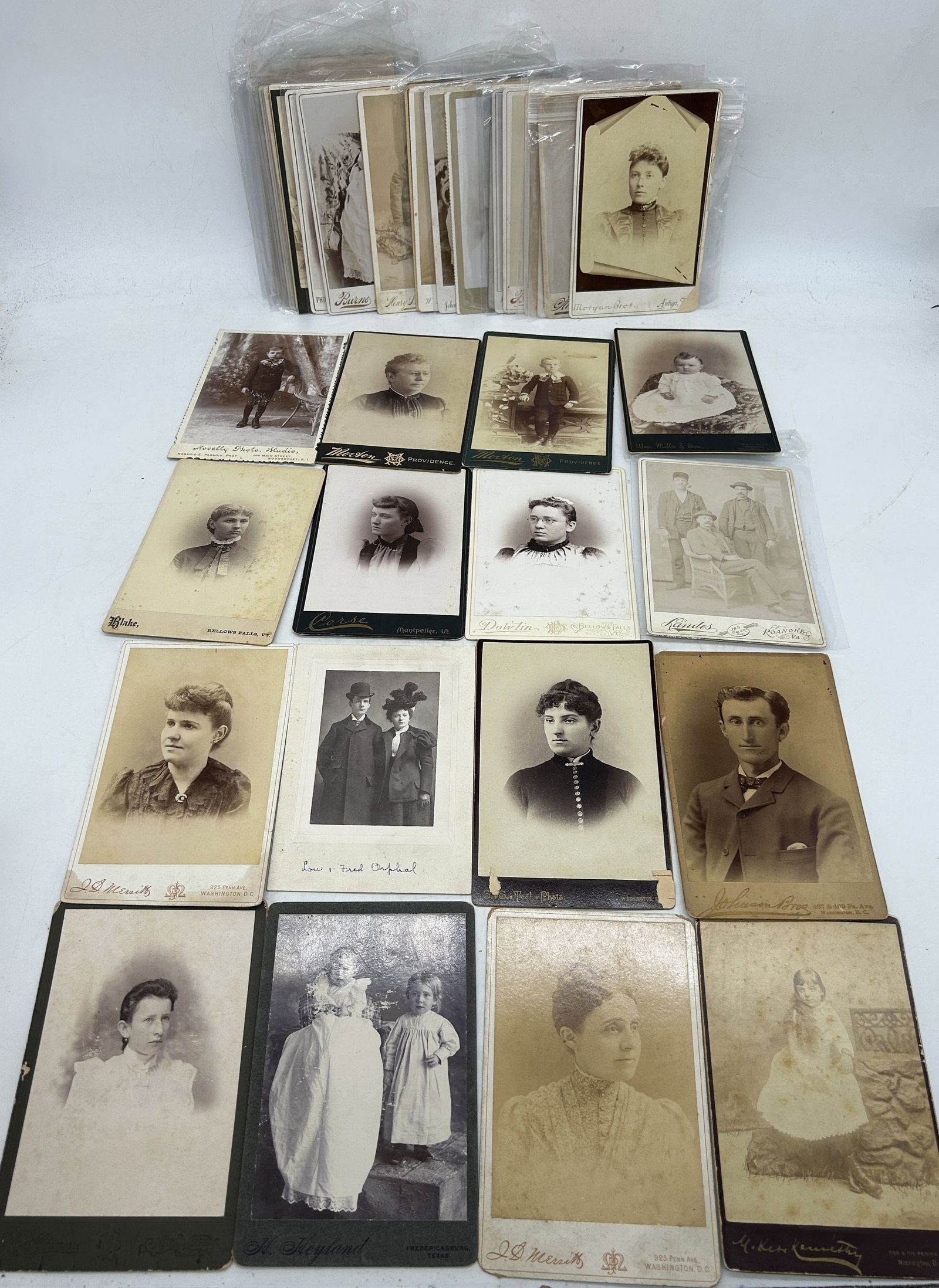 Cabinet Cards (40+) Rhode Island Virginia Vermont Washington DC & Wisconsin Photographers: Cabinet Cards (40+) Rhode Island, Virginia, Vermont, Washington DC & Wisconsin Photographers - 4.25" by 6.5"
