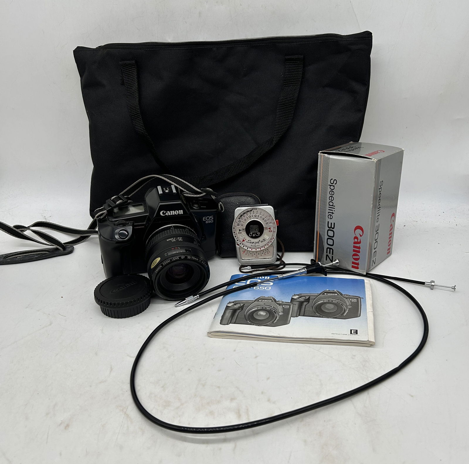 Canon EOS 650 Sunset Deluxe Light Meter Speedlite 300EZ (1 of 6)