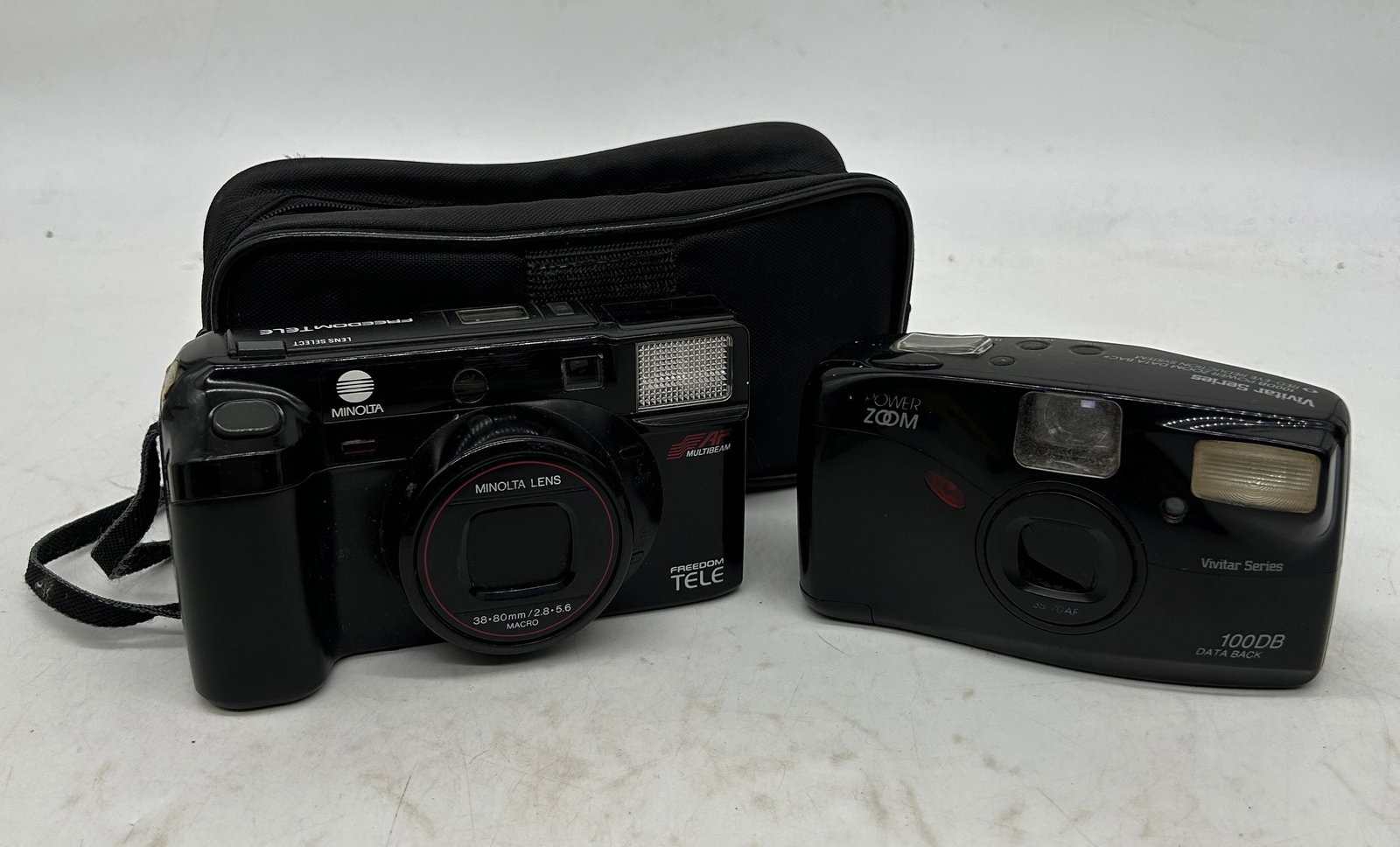 Minolta Freedom Tele & Vivitar 100DB Cameras: Minolta Freedom Tele & Vivitar 100DB Cameras - 4.75" long