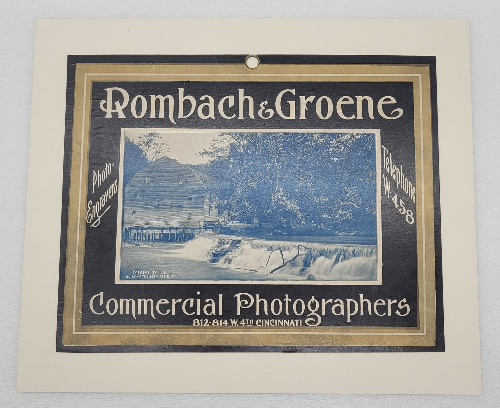 Rombach & Groene Commercial Photographers Trade Sign Cincinnati 1900s: Rombach & Groene Commercial Photographers Trade Sign Cincinnati 1900s - 12" by 10".