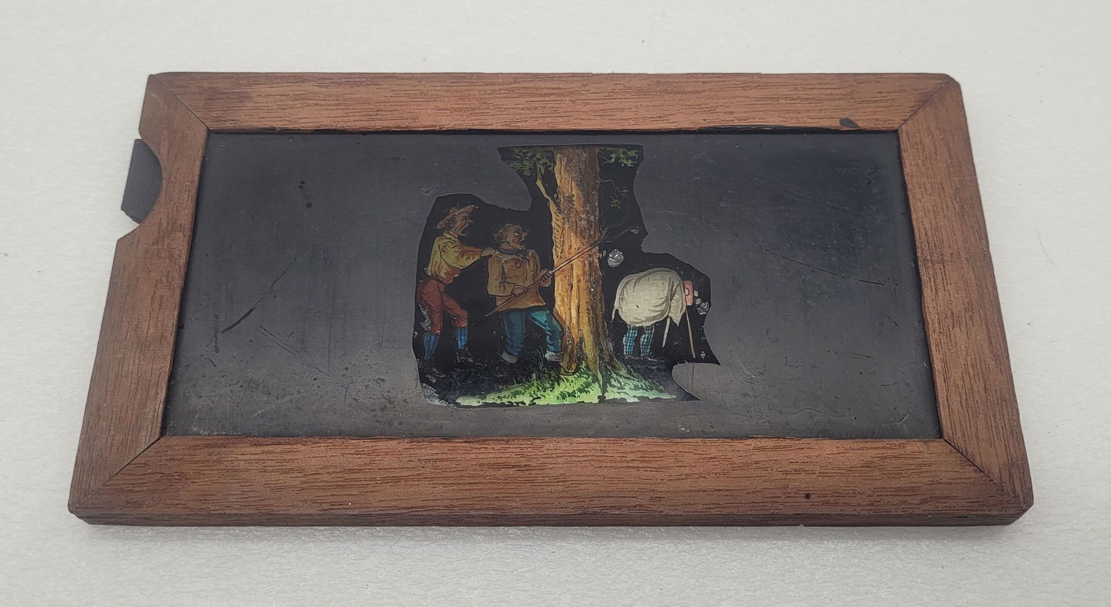 Antique Mechanical Magic Lantern Slide Men Sneaking up on Photographer (1 of 7)