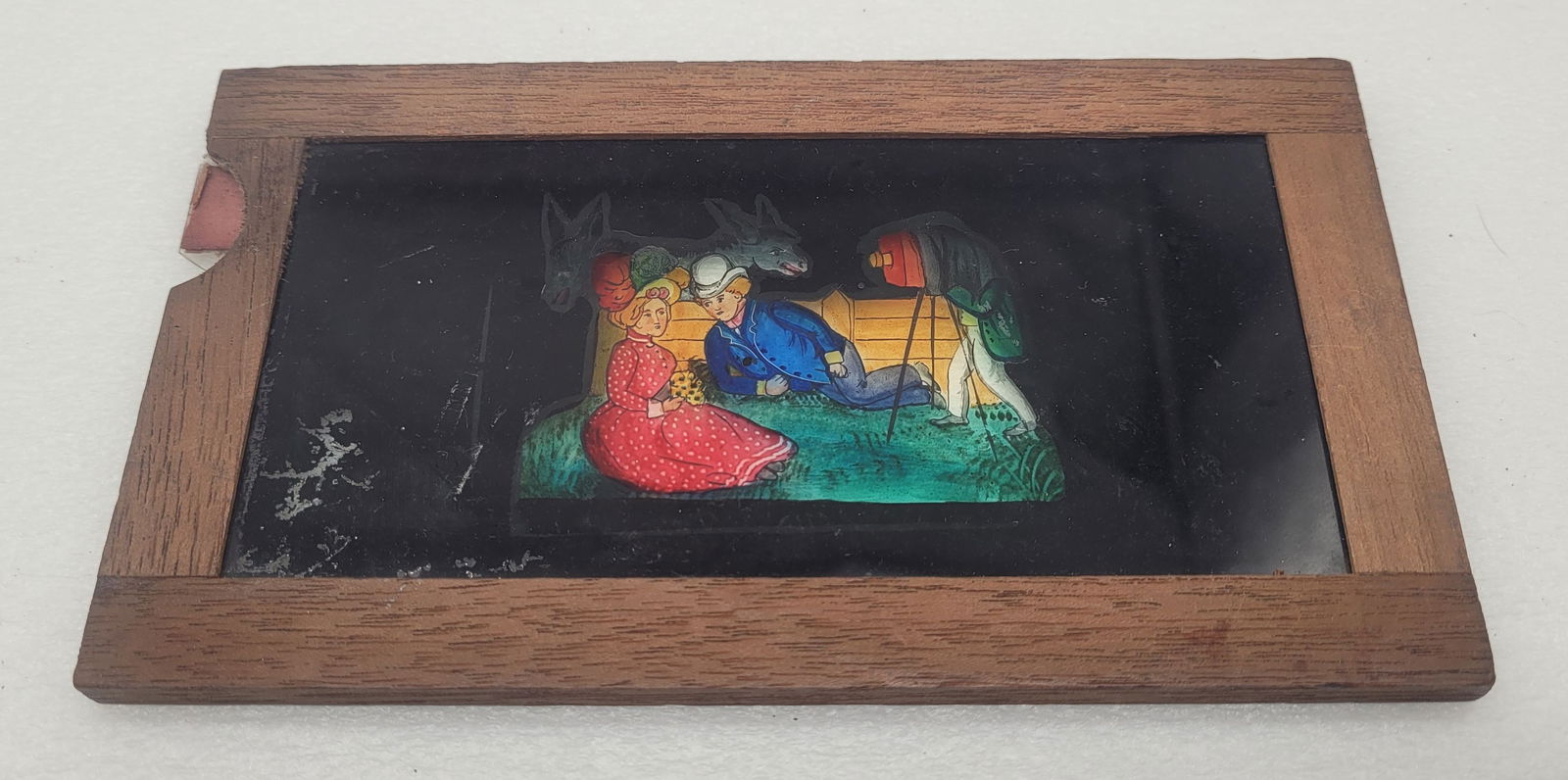 Antique Mechanical Magic Lantern Slide Donkey Reveal #2 (1 of 7)