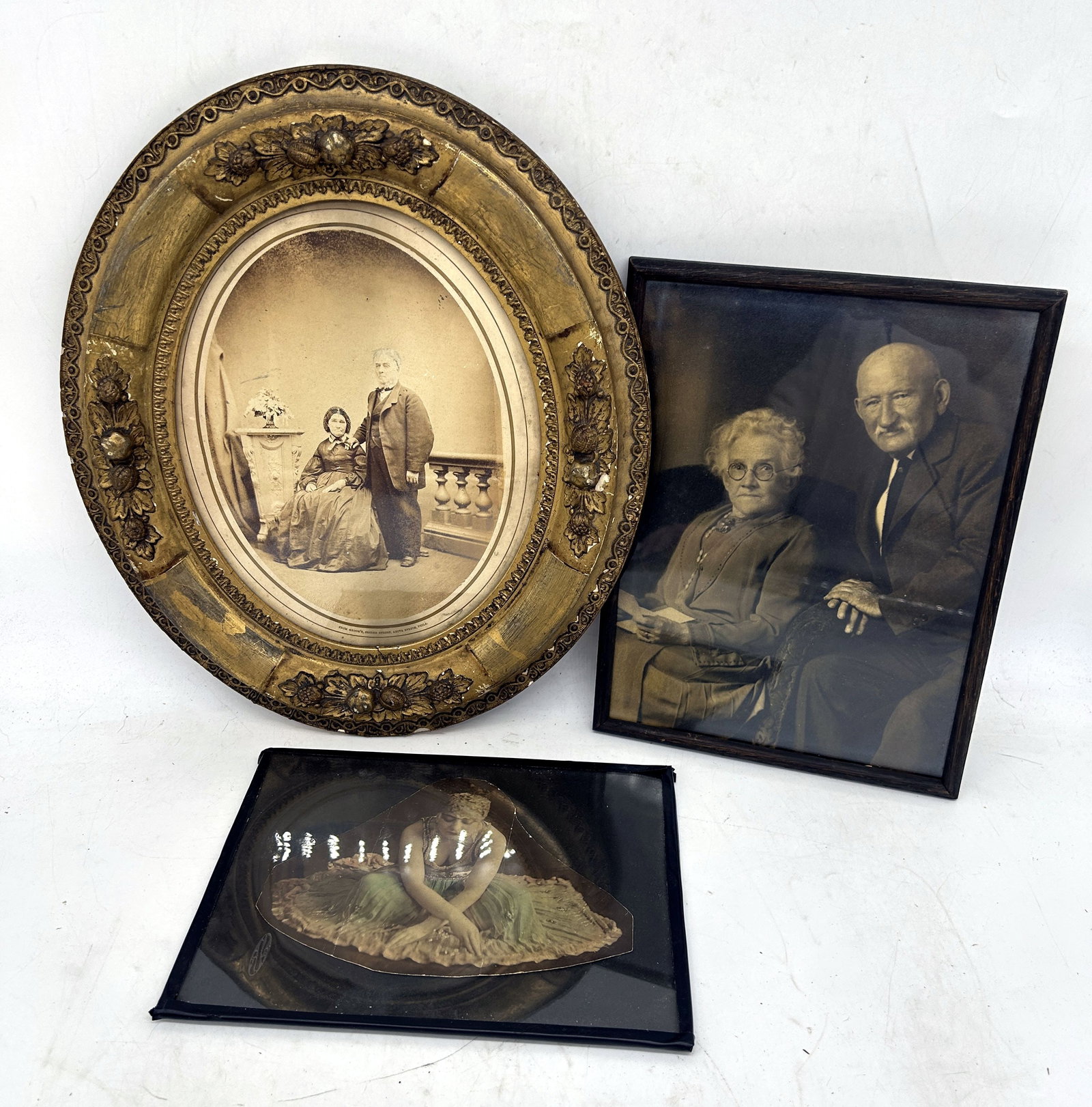 Framed - Couple In Oval Frame1867 Hand Tinted Dancer+: Framed - Couple In Oval Frame1867, Hand Tinted Dancer+ - 14" by 12".