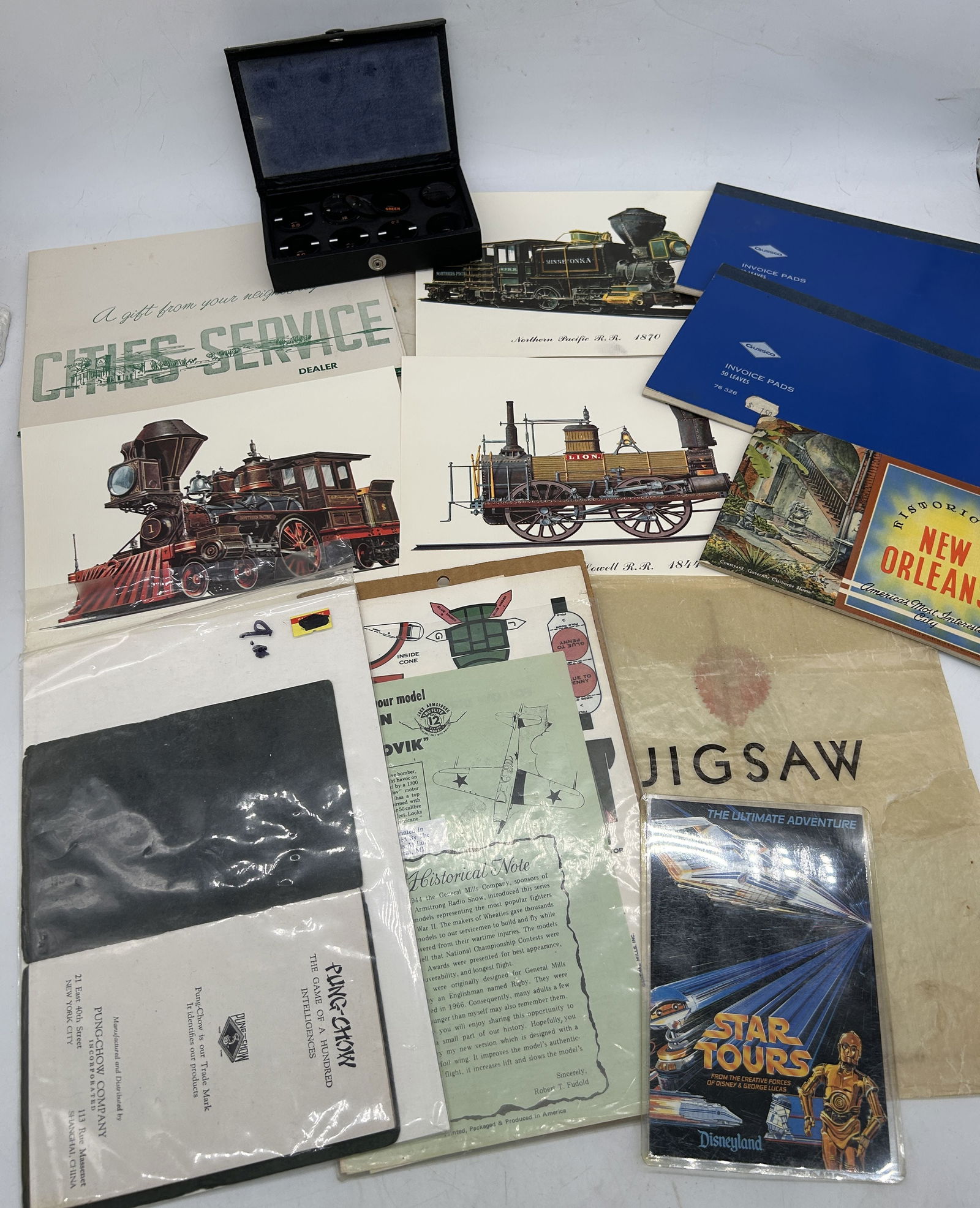 Disneyland Star Wars Postcard Cities Service Railroad Prints Camera Filters Pung-Chow Game Book: Disneyland Star Wars Postcard Cities Service Railroad Prints Camera Filters Pung-Chow Game Book Paper Plane Kit.