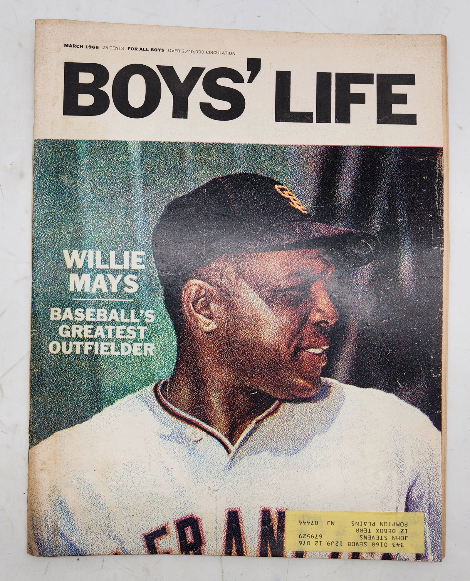 1966 Willie Mays Cover Boys Life Magazine: 1966 Willie Mays Cover Boys Life Magazine.