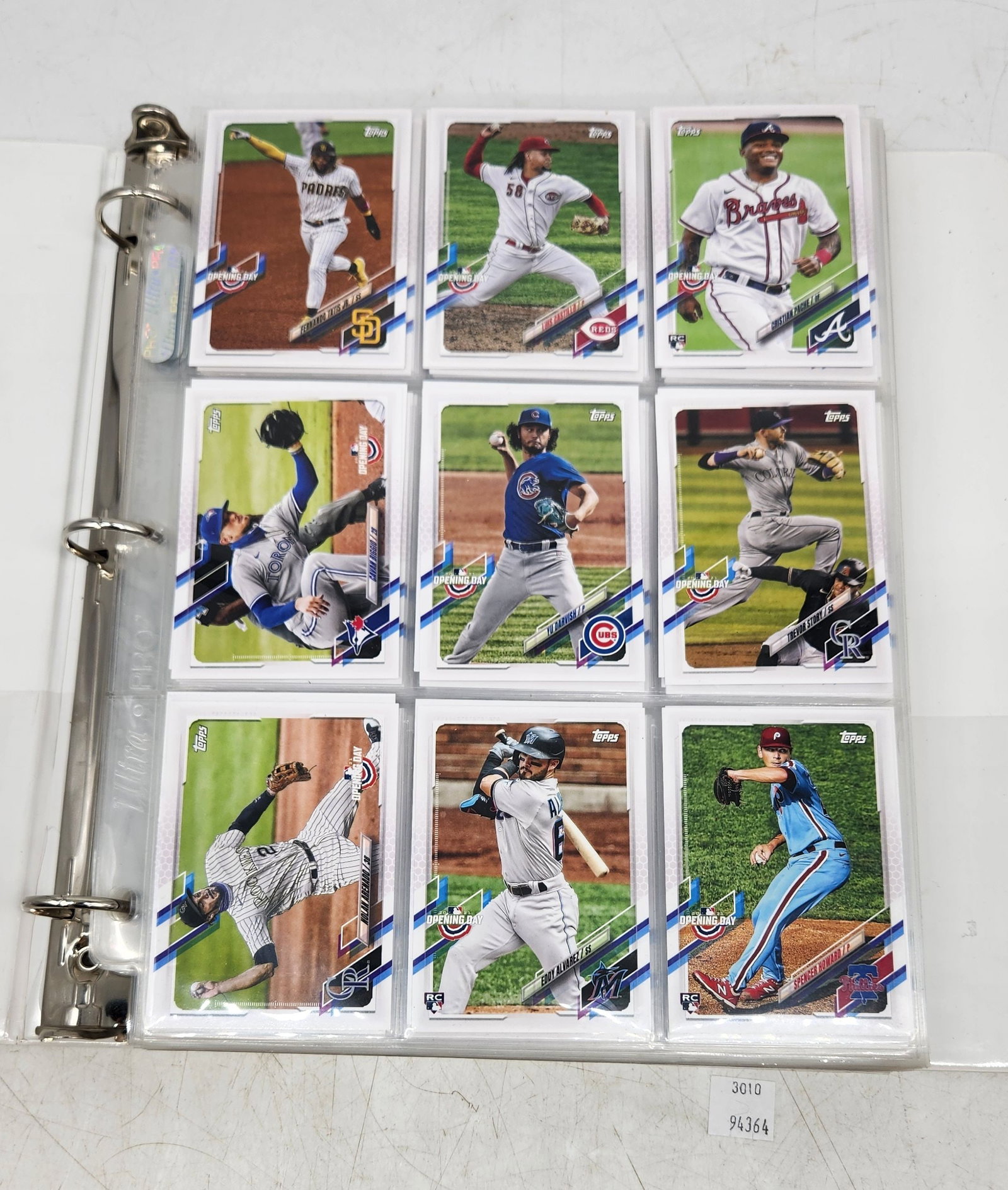 Binder Lot - 2021 Topps Series 1 Opening Day & Parallels 1 Auto: Binder Lot - 2021 Topps Series 1 Opening Day & Parallels 1 Auto.