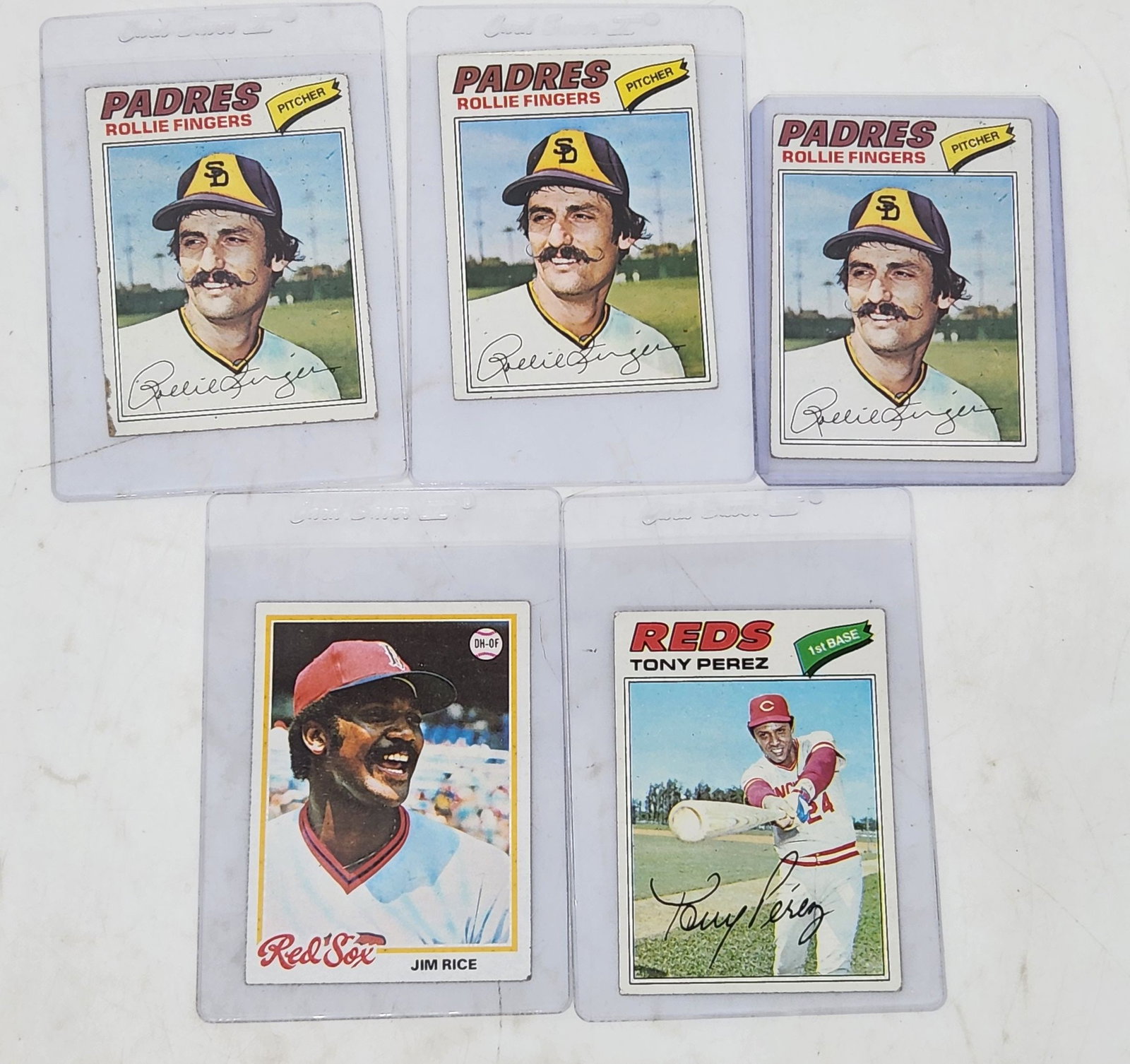 (5) 1970's Star Cards Perez Fingers Rice: (5) 1970's Star Cards Perez Fingers Rice.