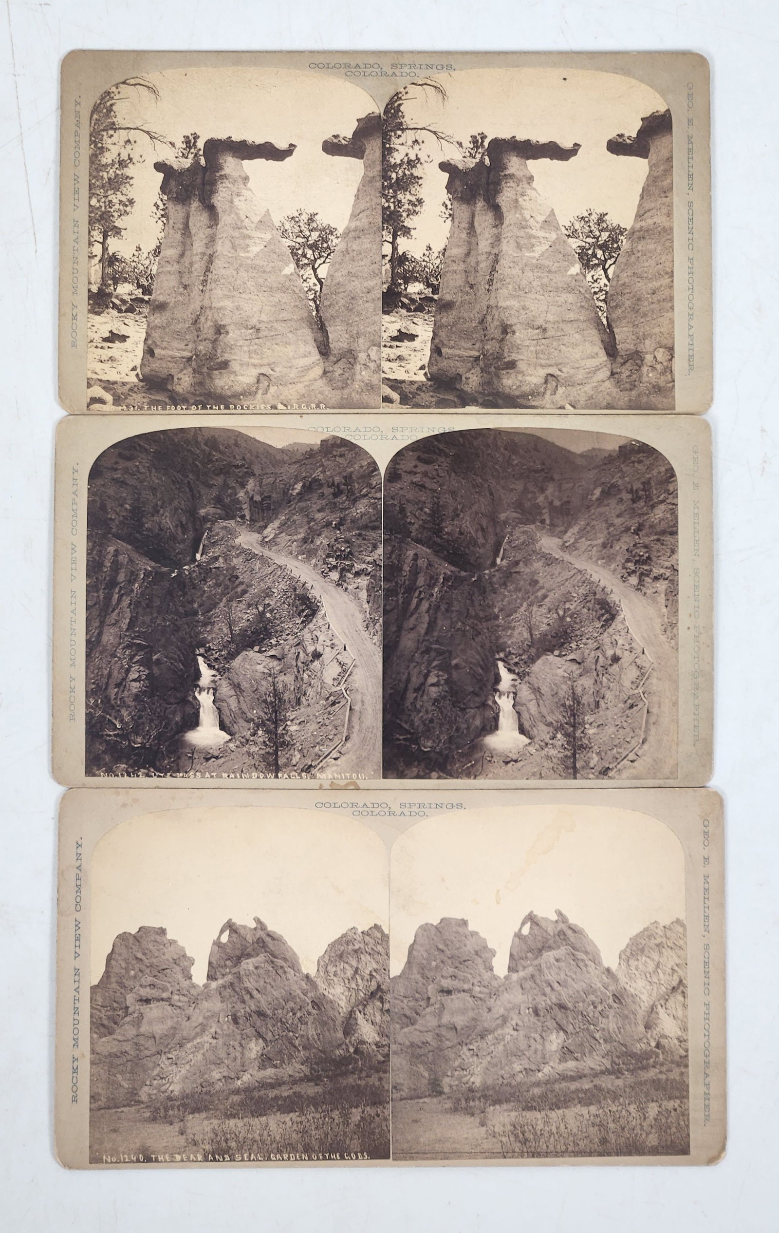 Antique Colorado Springs Stereoview Cards - Rocky Mountain View Co. (1 of 6)