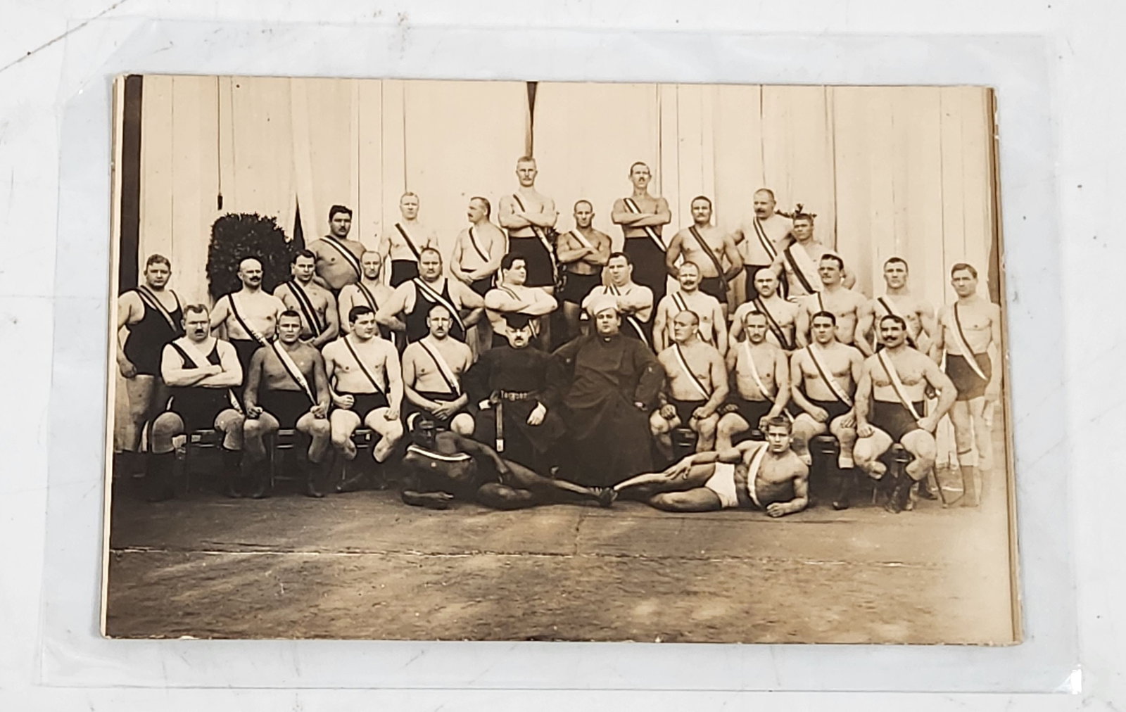 Vintage Wrestlers Group Photo Postcard (1 of 6)