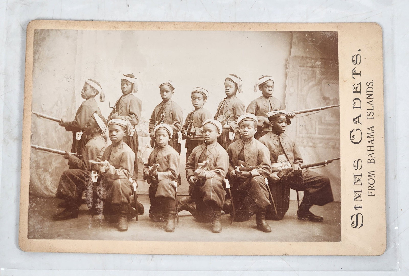 Antique Simms Cadets Cabinet Photo Child Soldiers (1 of 8)