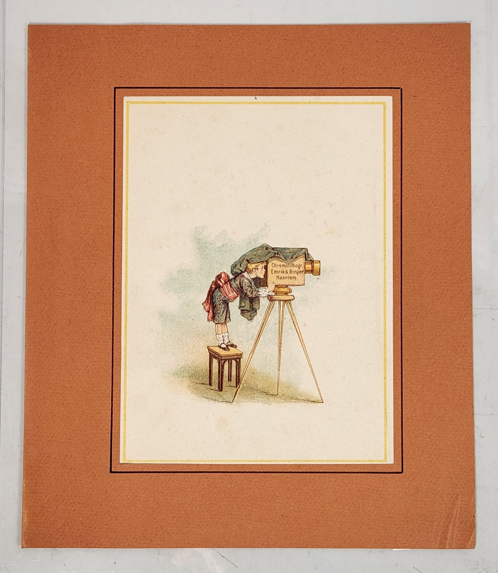 Antique French Lithographs - Boy with Camera & Soldier Print (1 of 6)