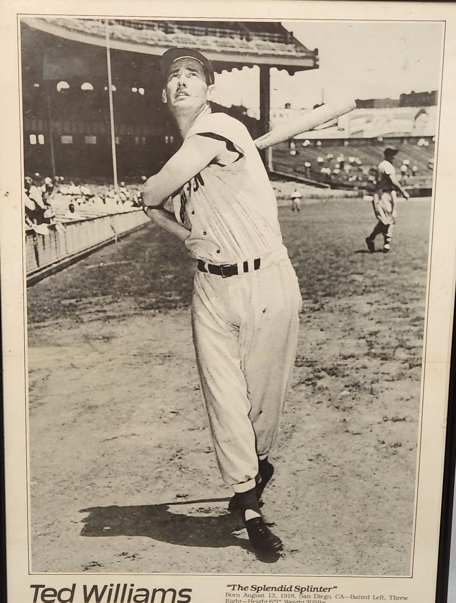 Ted Williams Hall of Fame Framed Black & White Photo (11"x17") (1 of 6)