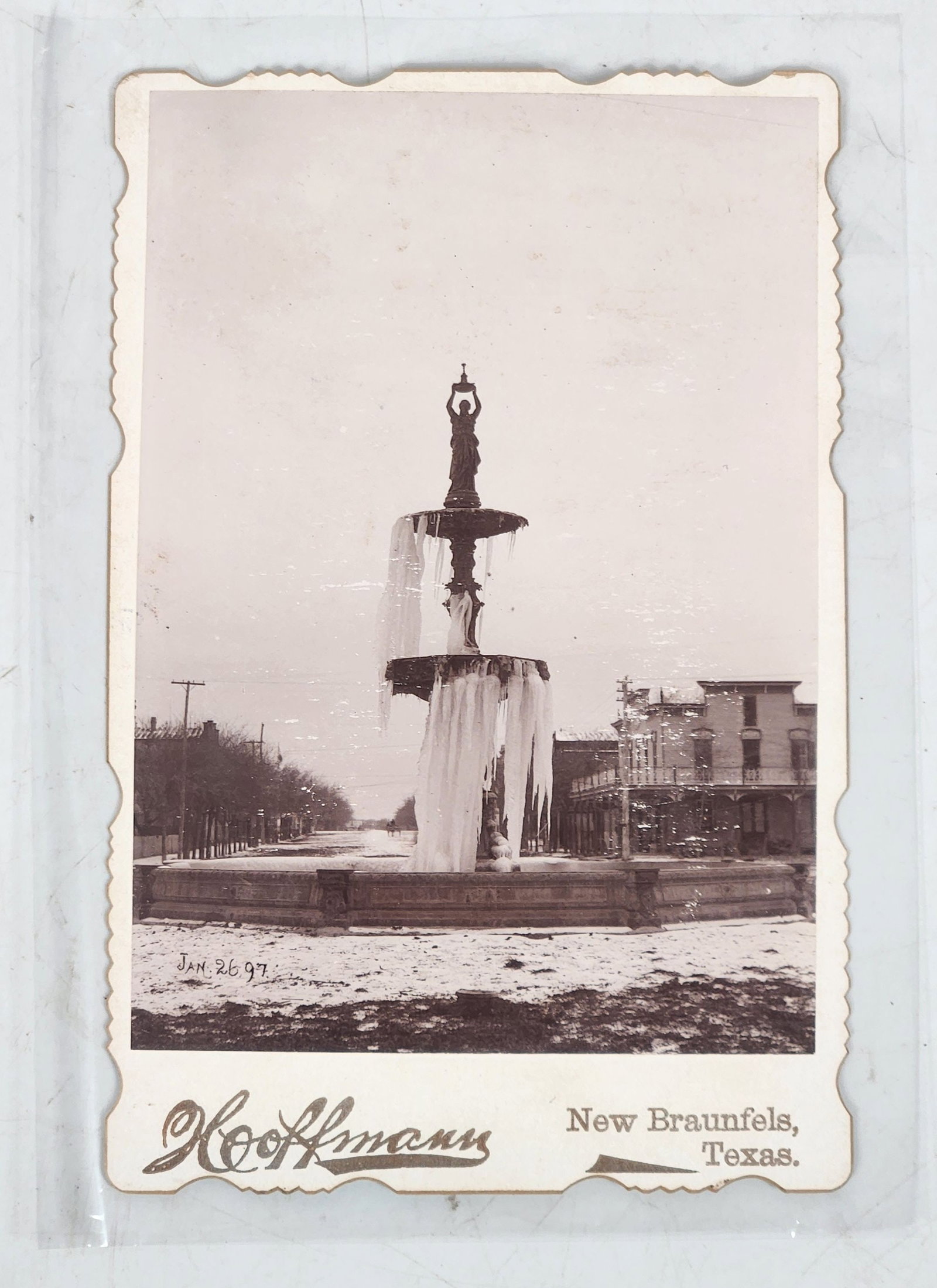 Antique Hoffman New Braunfels Texas Frozen Fountain Cabinet Photo 1897 (1 of 7)