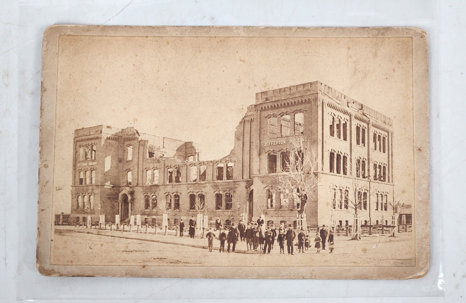 Antique Jefferson Building Fire Cabinet Photo - Sepia Tone (1 of 5)