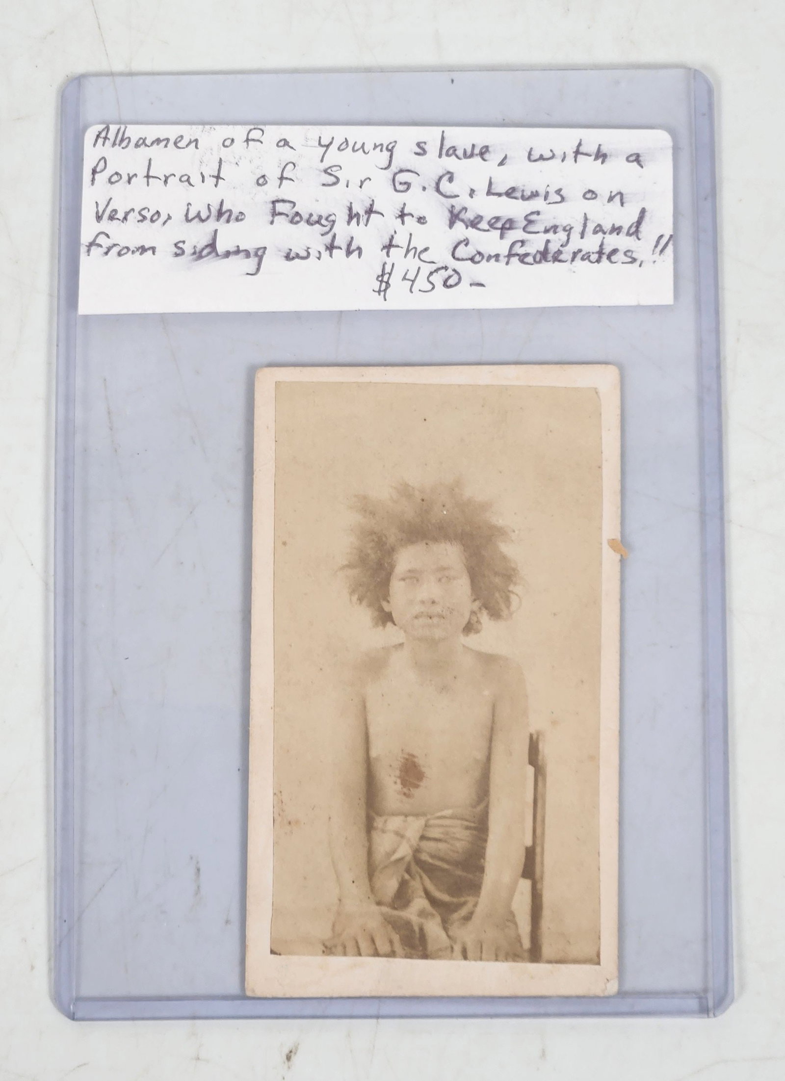 Cdv Photograph - Young Slave Portrait and George Lewis (1 of 5)