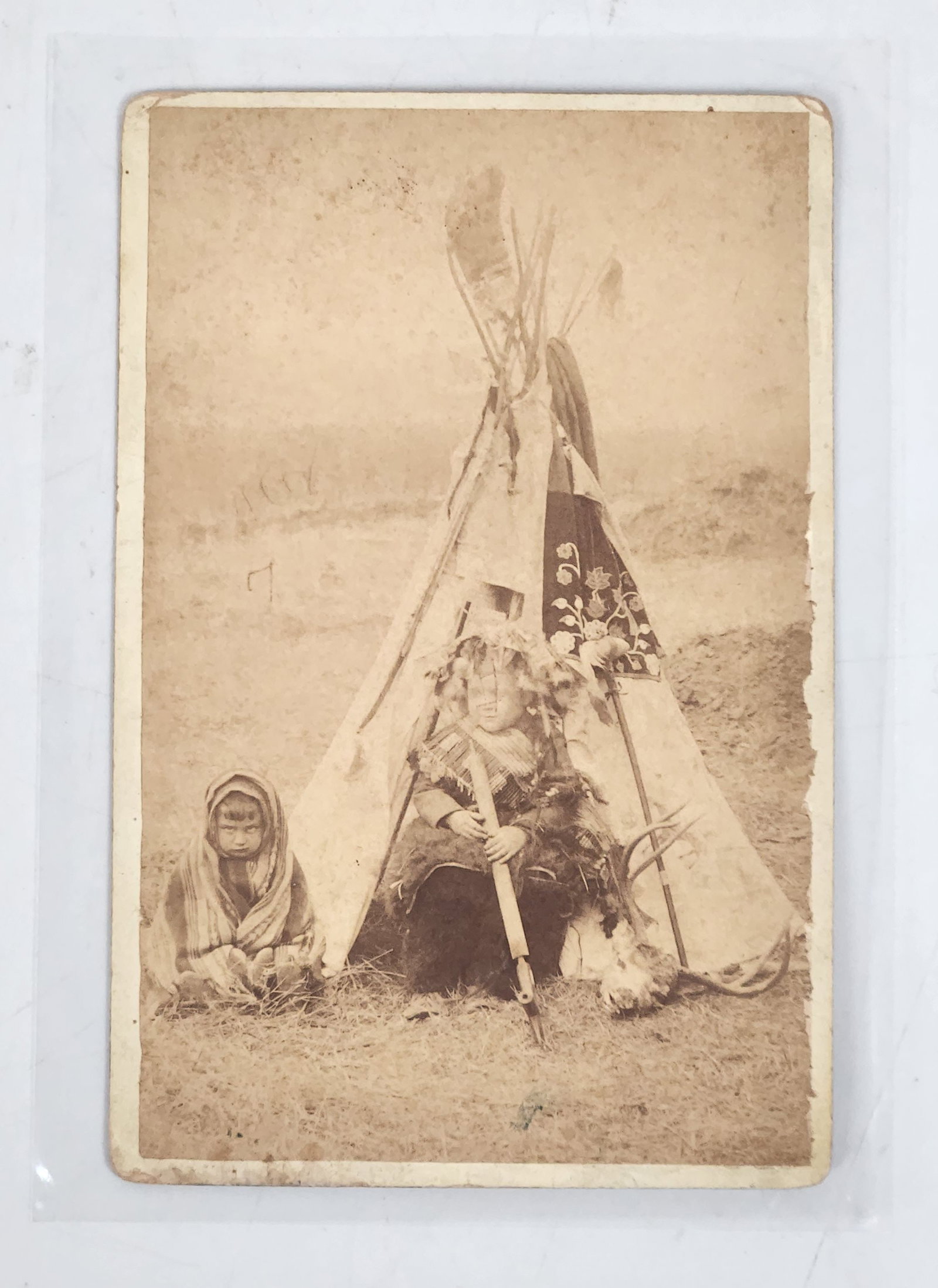 Vintage Native American Children Cabinet Photo (1 of 5)