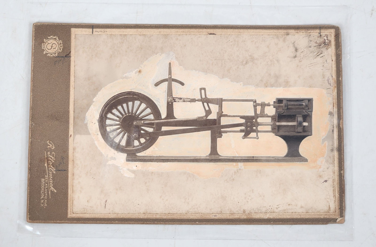 Antique Steam Engine Patent Cabinet Card by R. Hollmack NY (1 of 6)