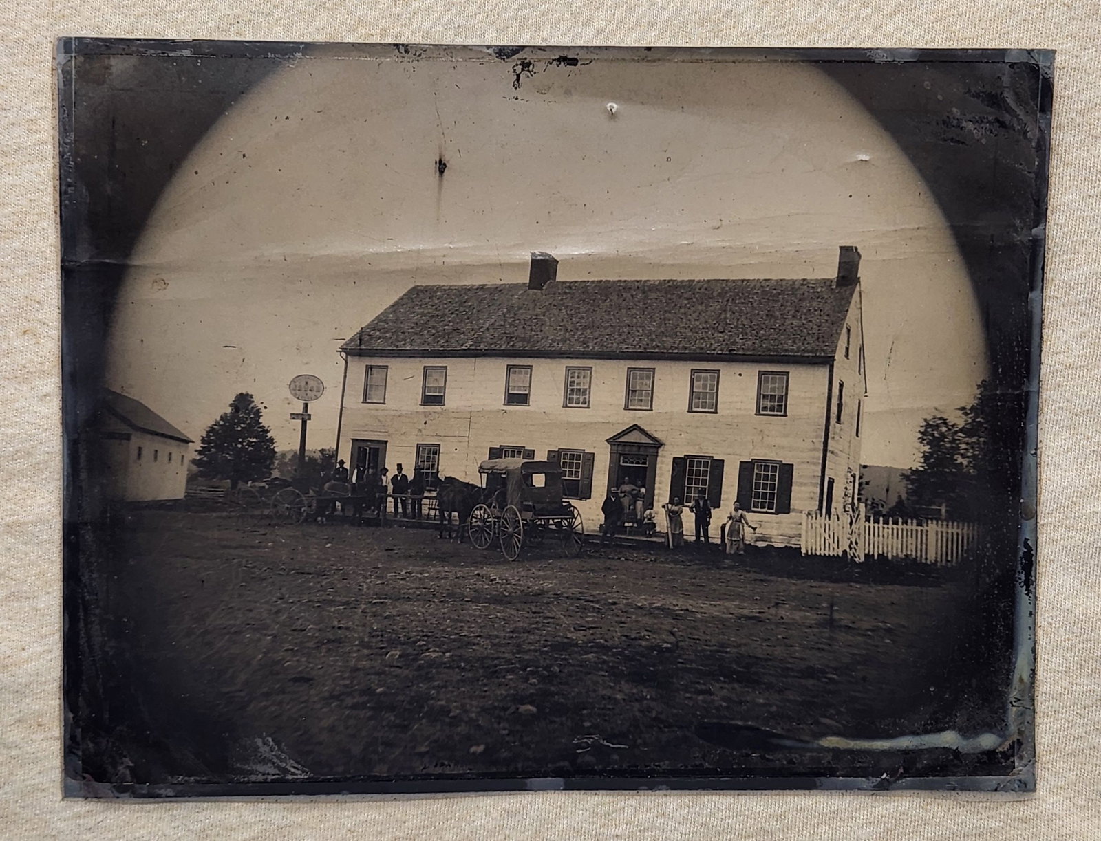 Snydersville Hotel Full Plate Tintype Photo (1 of 4)