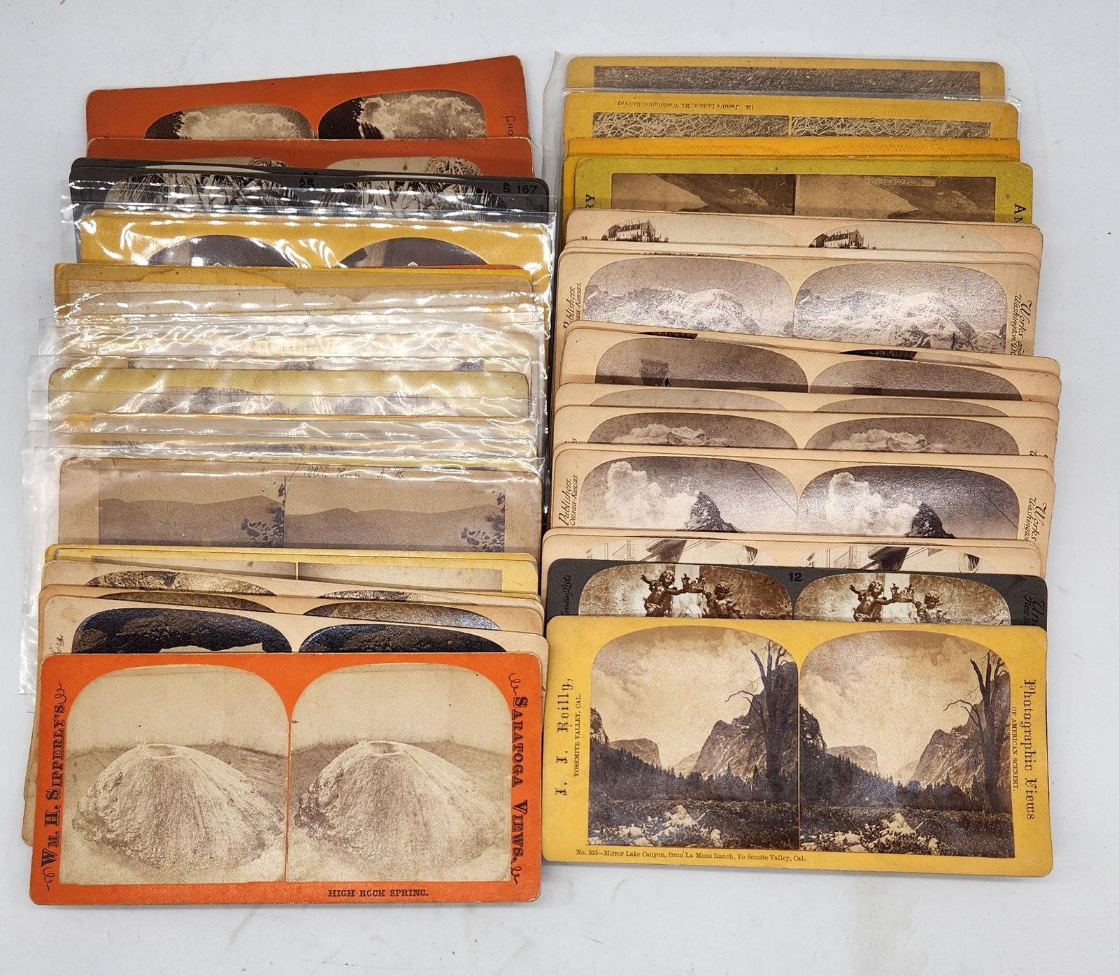 Antique Stereoview Card Lot - Saratoga, Yosemite, Niagara, Europe (1 of 6)