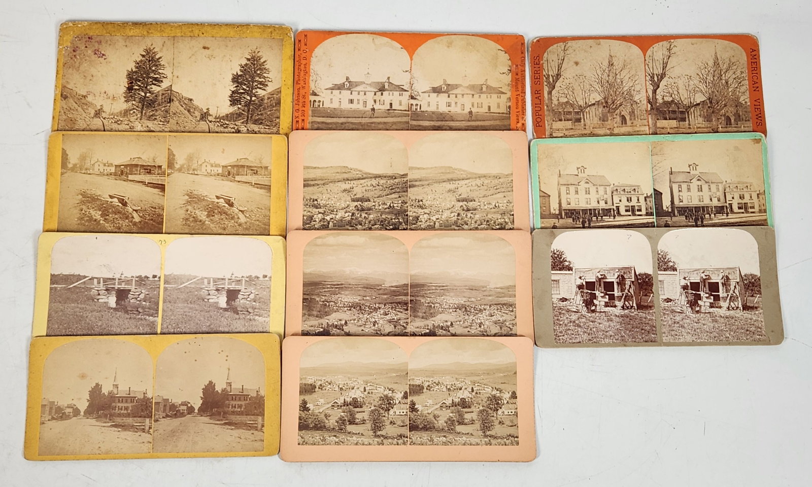 Vintage Stereo View Cards - Mount Vernon & Landscapes - Lot of 10 (1 of 8)