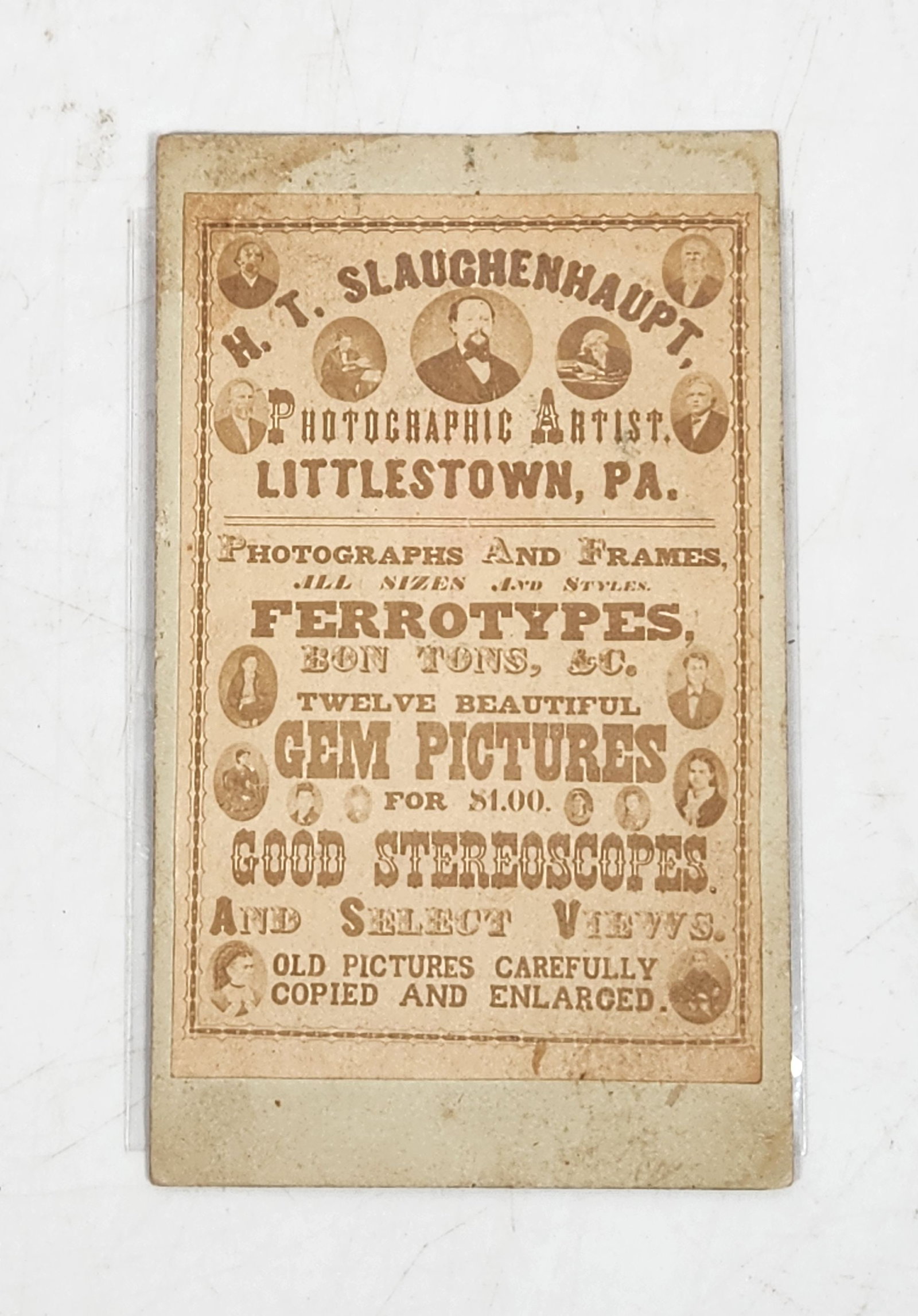 Antique H. T. Slaugenhaupt Studio Photography Advertising Card (1 of 6)
