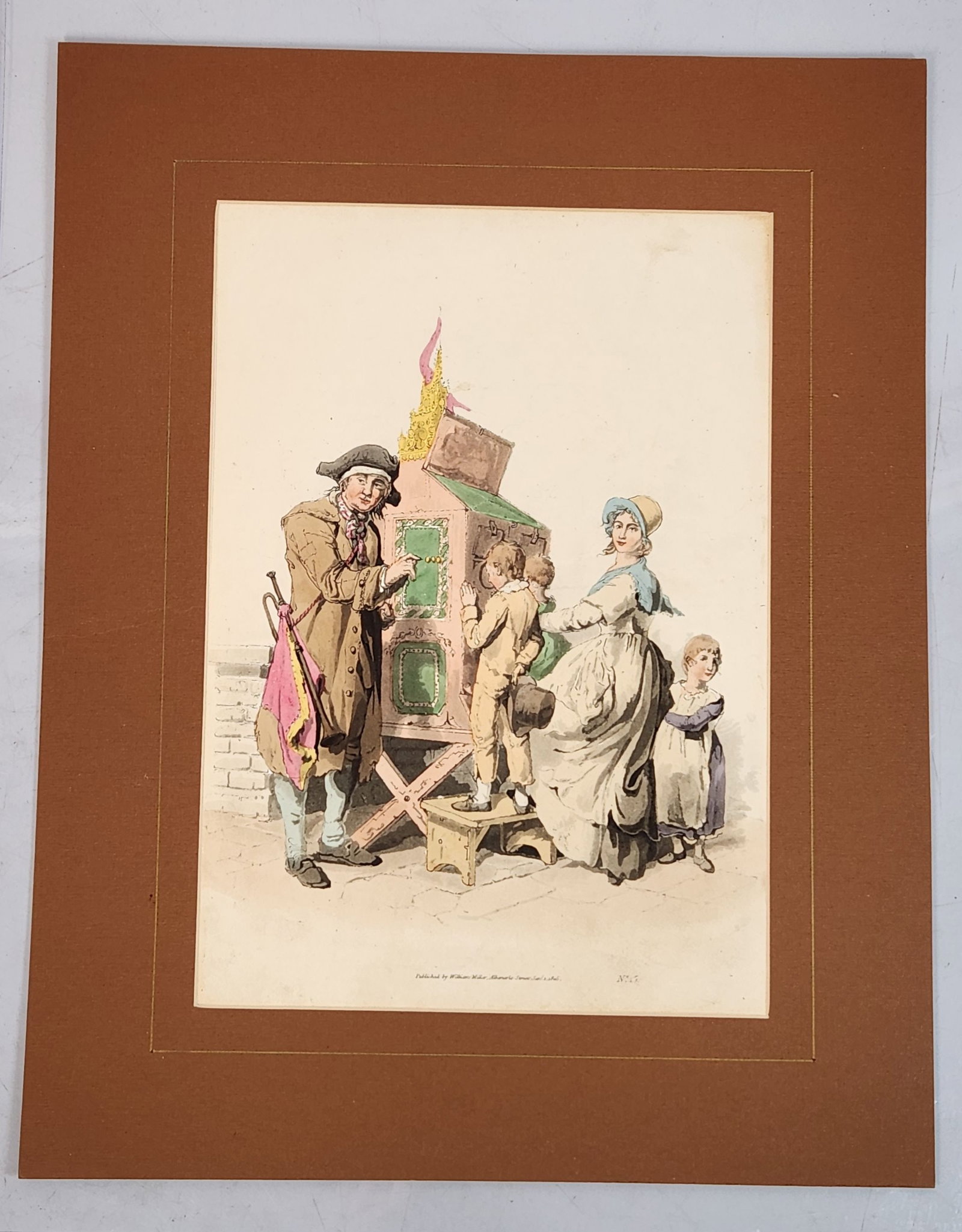 Vintage 1805 William Miller Hand Colored Print Peep Show Matted (1 of 10)