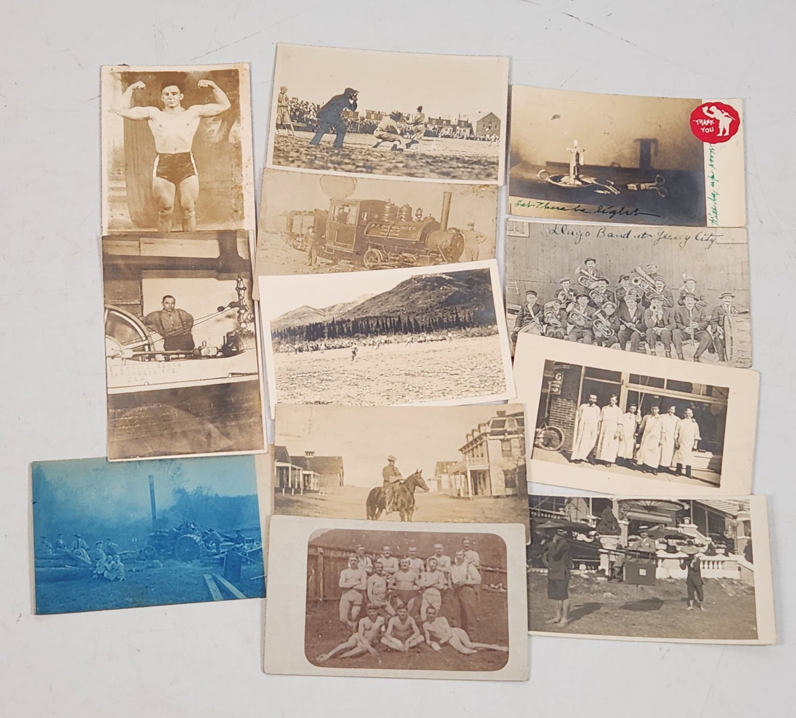 Vintage Historical Black & White Postcards - Steam Train, Band (1 of 9)